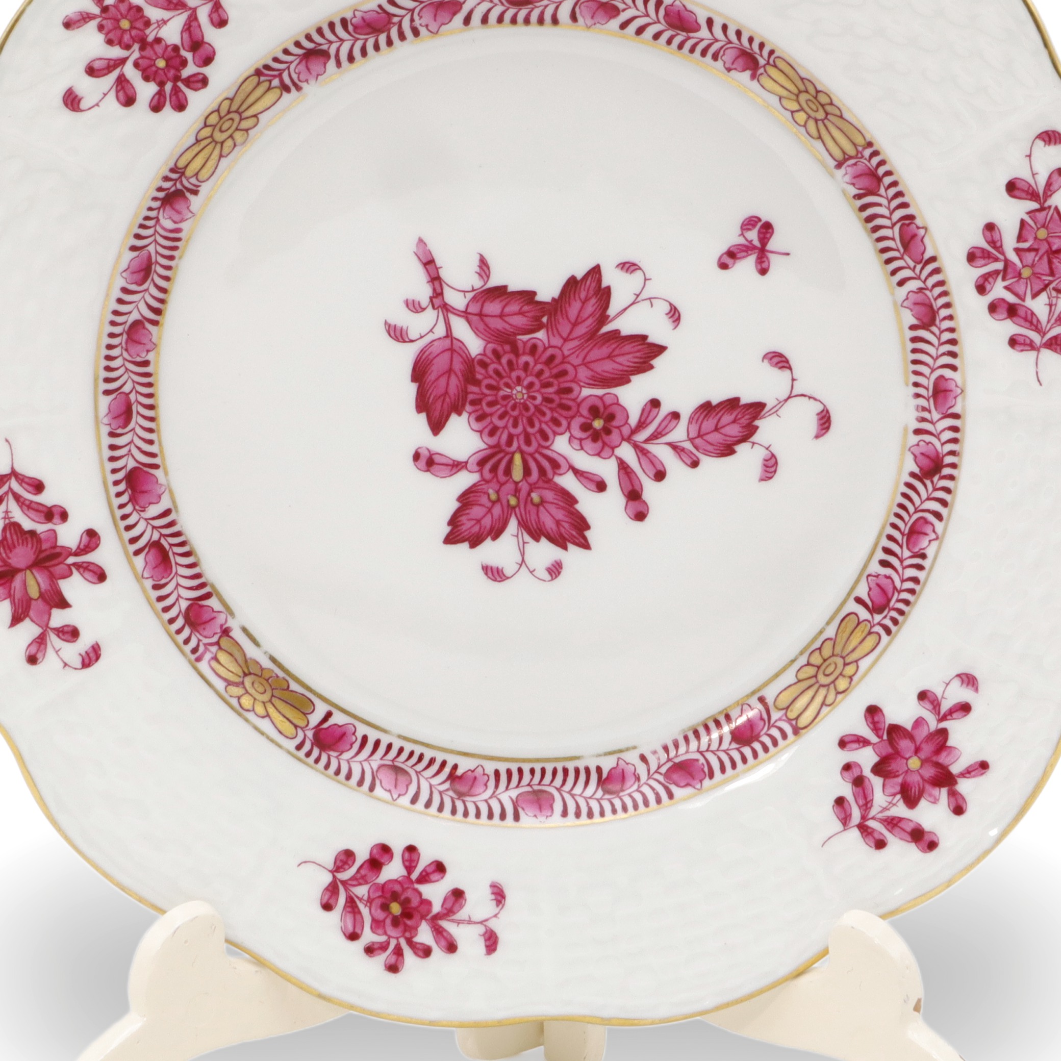 Set Aus 3 Antiken Herend Apponyi Desserttellern - 15 Cm - Purpur - Handbemaltes Porzellan - 1930 Thumbnail for Set Aus 3 Antiken Herend Apponyi Desserttellern - 15 Cm - Purpur - Handbemaltes Porzellan - 1930