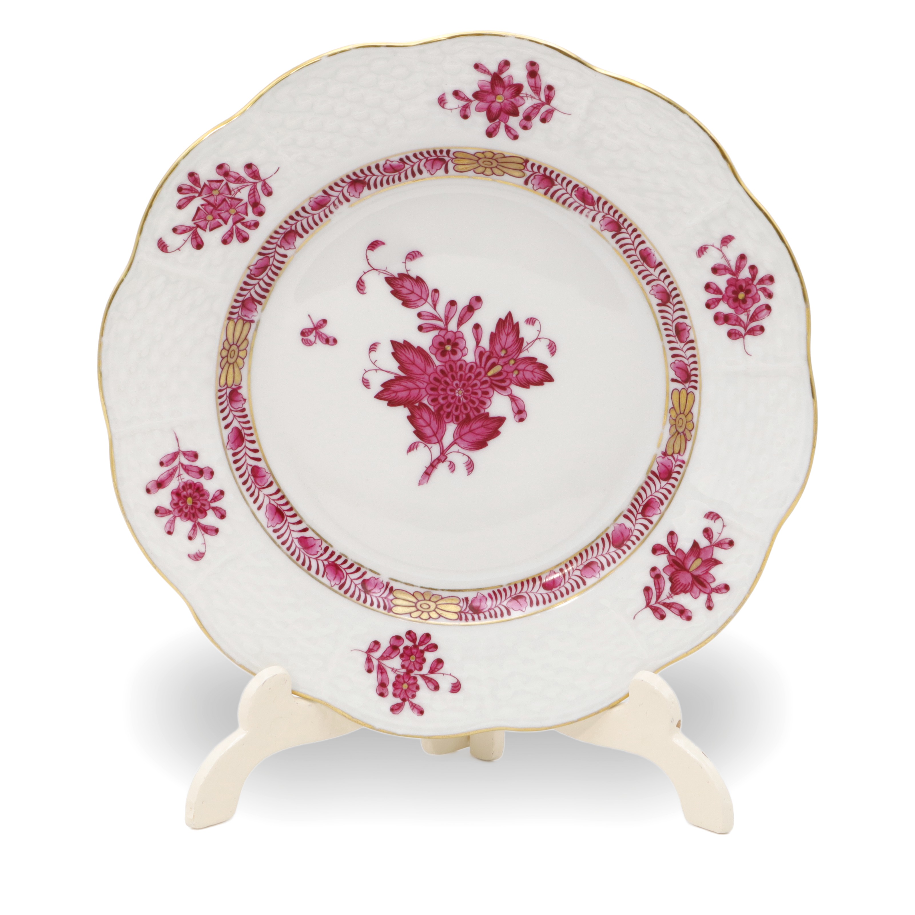 Set Aus 3 Antiken Herend Apponyi Desserttellern - 15 Cm - Purpur - Handbemaltes Porzellan - 1930 Thumbnail for Set Aus 3 Antiken Herend Apponyi Desserttellern - 15 Cm - Purpur - Handbemaltes Porzellan - 1930