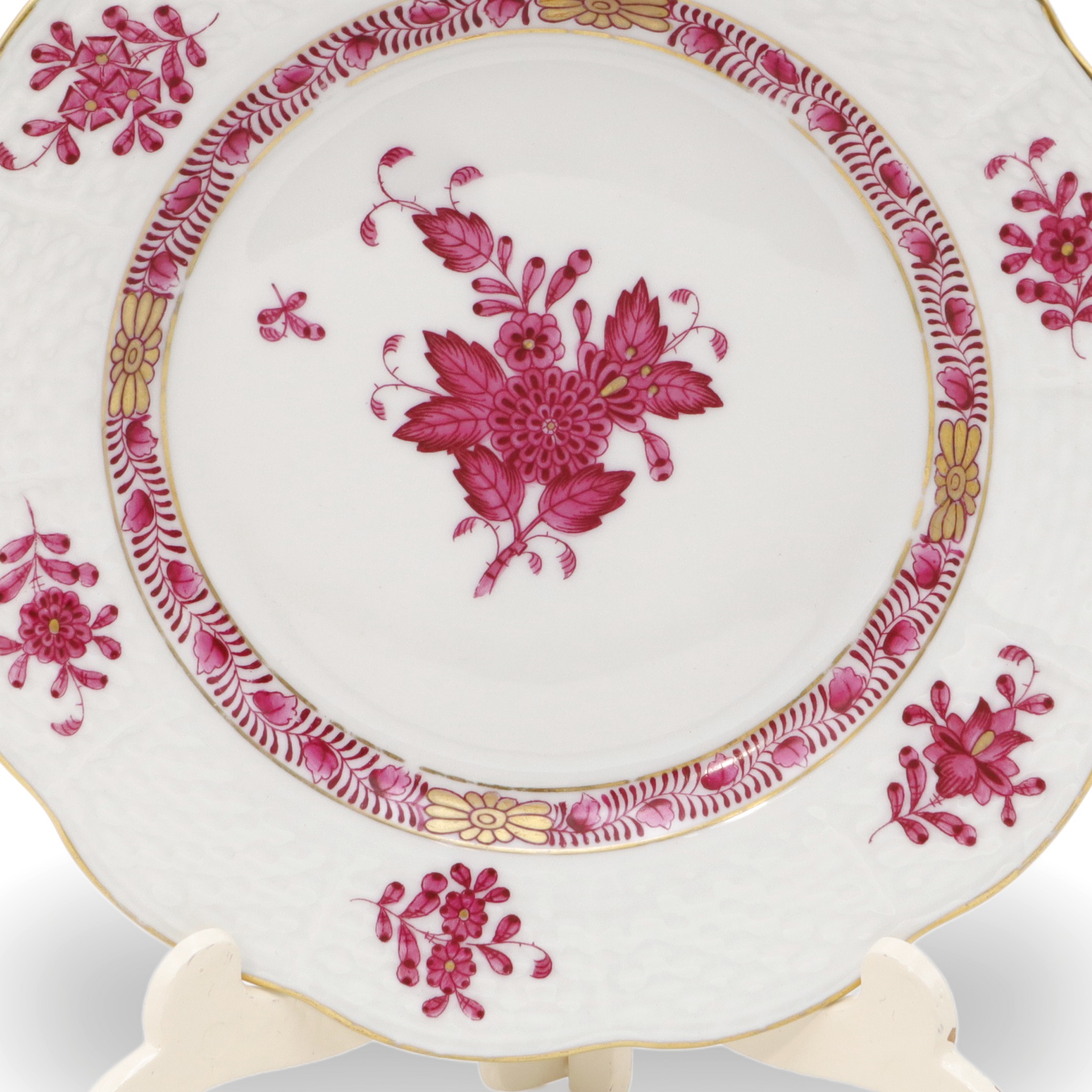 Set Aus 3 Antiken Herend Apponyi Desserttellern - 15 Cm - Purpur - Handbemaltes Porzellan - 1930 Thumbnail for Set Aus 3 Antiken Herend Apponyi Desserttellern - 15 Cm - Purpur - Handbemaltes Porzellan - 1930