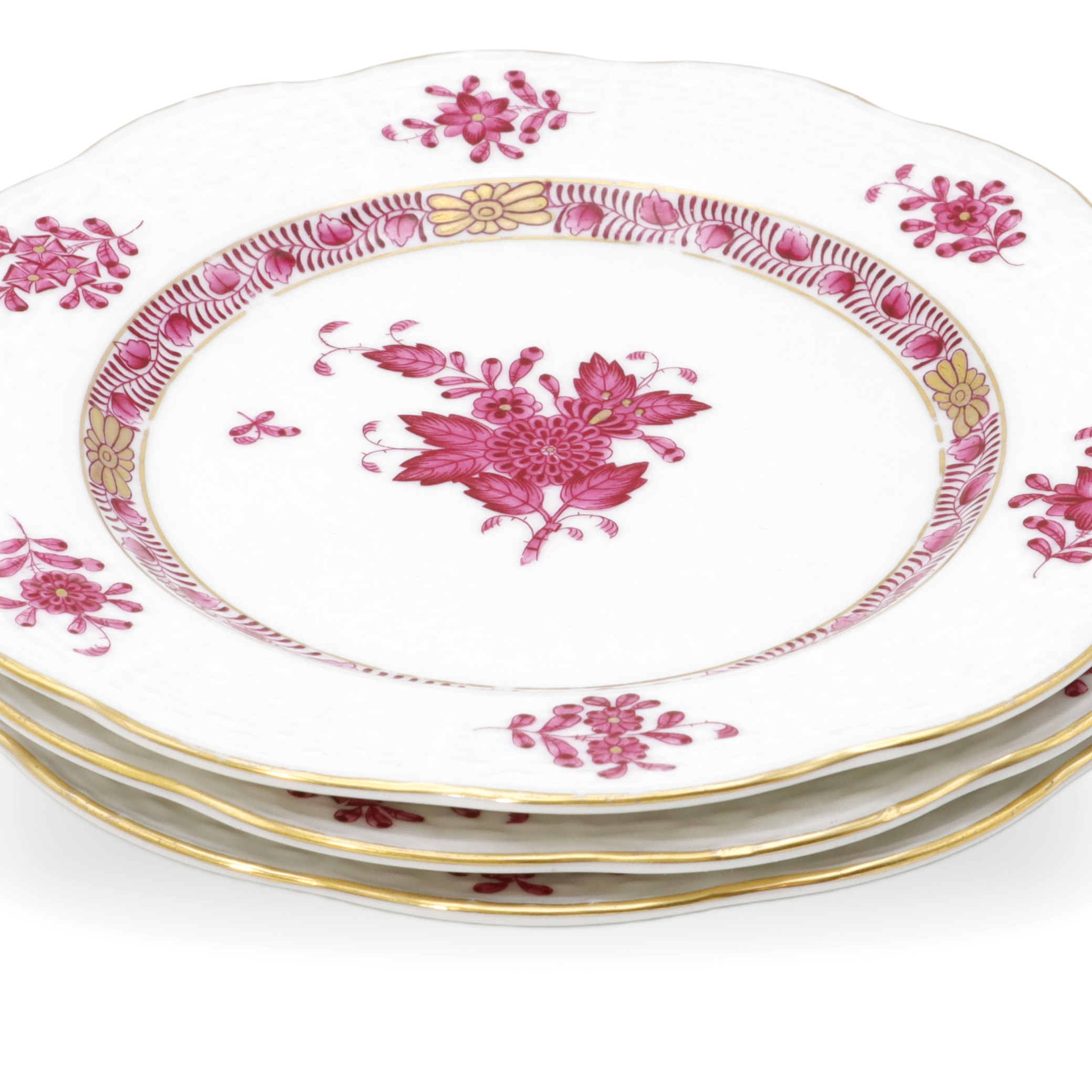 Set Aus 3 Antiken Herend Apponyi Desserttellern - 15 Cm - Purpur - Handbemaltes Porzellan - 1930 Thumbnail for Set Aus 3 Antiken Herend Apponyi Desserttellern - 15 Cm - Purpur - Handbemaltes Porzellan - 1930