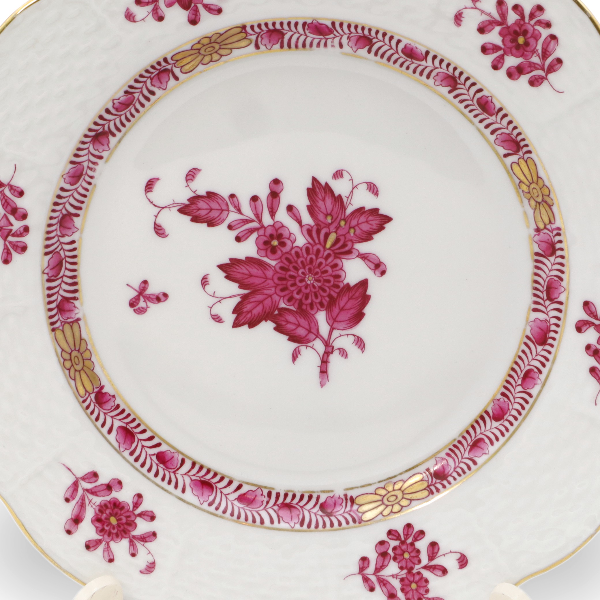 Set Aus 3 Antiken Herend Apponyi Desserttellern - 15 Cm - Purpur - Handbemaltes Porzellan - 1930 Thumbnail for Set Aus 3 Antiken Herend Apponyi Desserttellern - 15 Cm - Purpur - Handbemaltes Porzellan - 1930