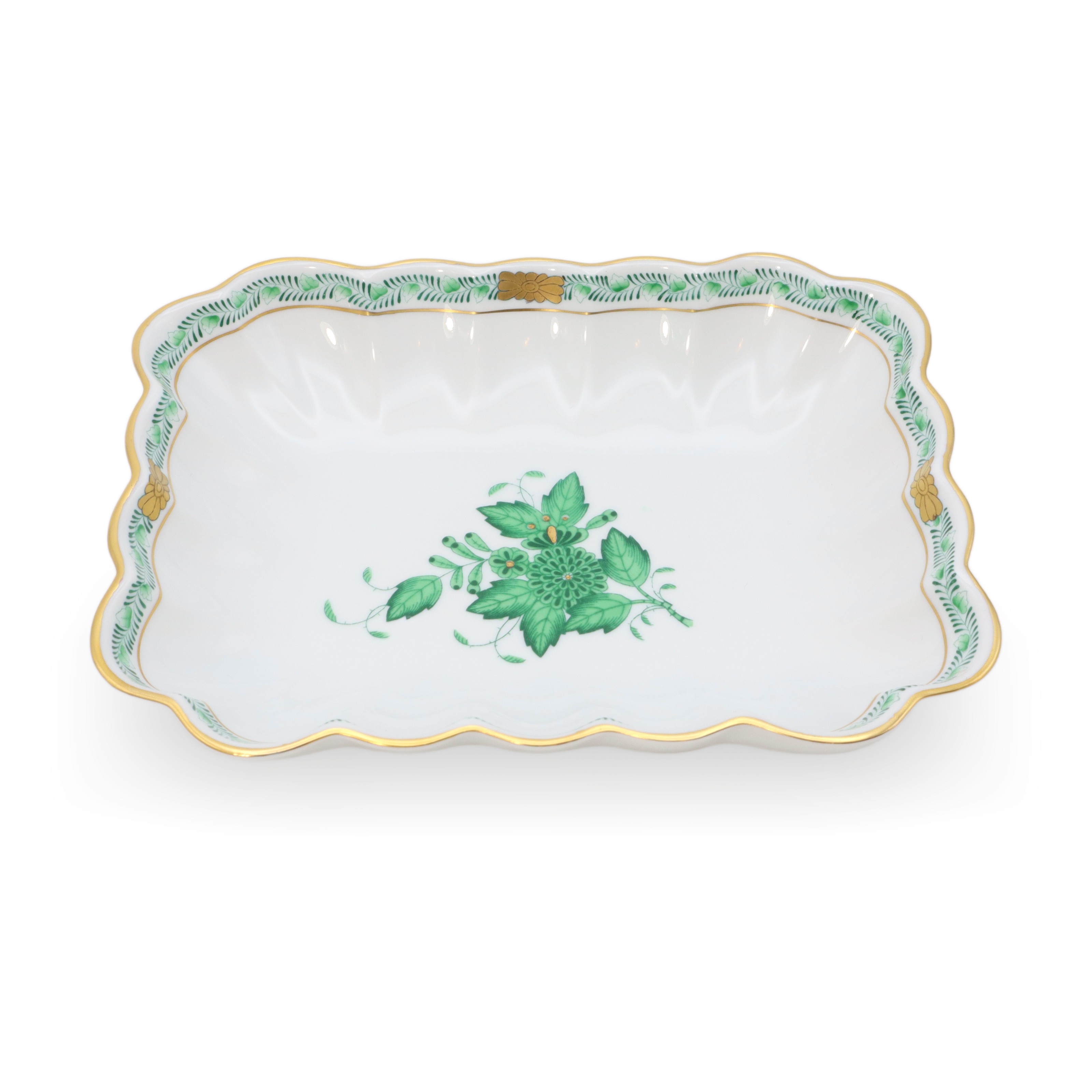 Herend Apponyi Grün - Schmuckschale - Serviertablett - Porzellanschale - Vintage Ungarisches Porzellan Herend Apponyi Grün - Schmuckschale - Serviertablett - Porzellanschale - Vintage Ungarisches Porzellan