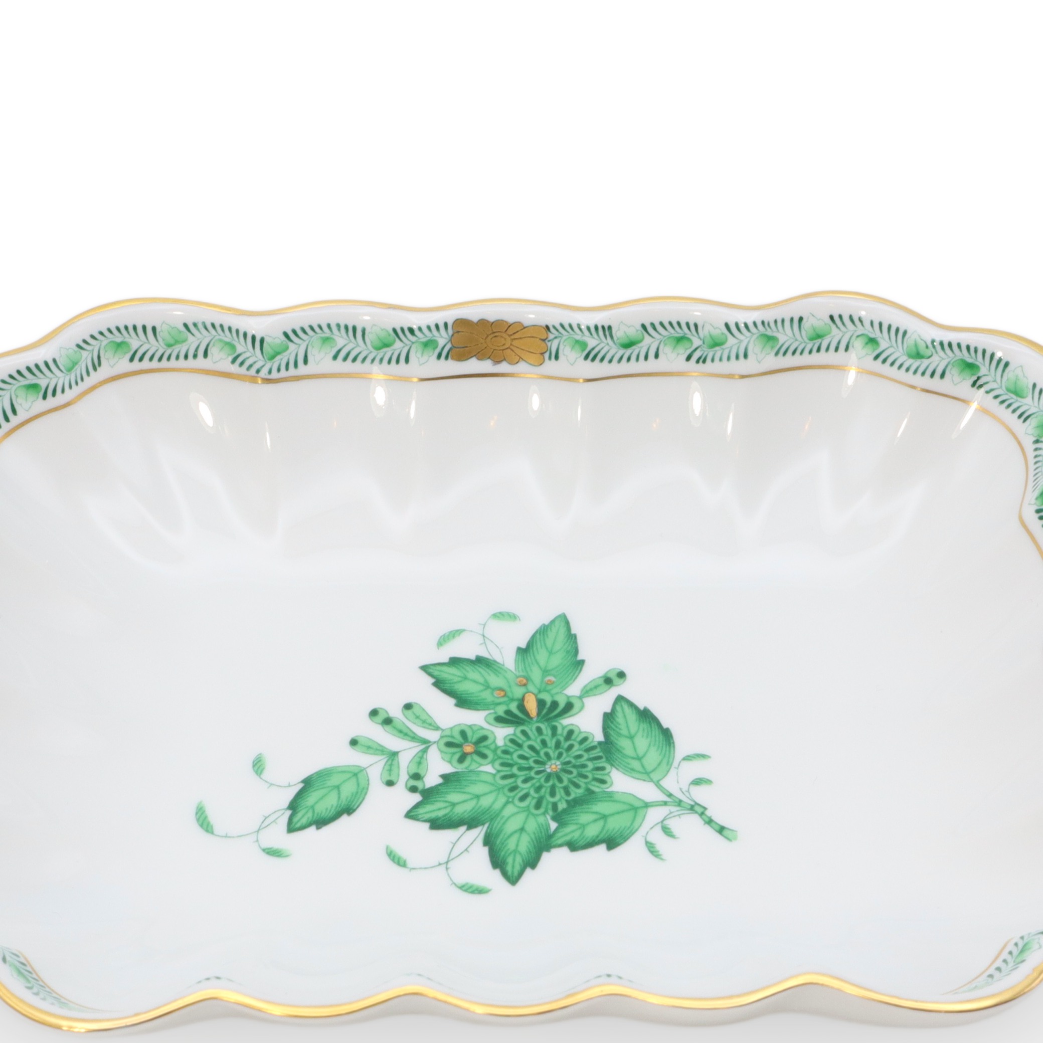Herend Apponyi Grün - Schmuckschale - Serviertablett - Porzellanschale - Vintage Ungarisches Porzellan Thumbnail for Herend Apponyi Grün - Schmuckschale - Serviertablett - Porzellanschale - Vintage Ungarisches Porzellan