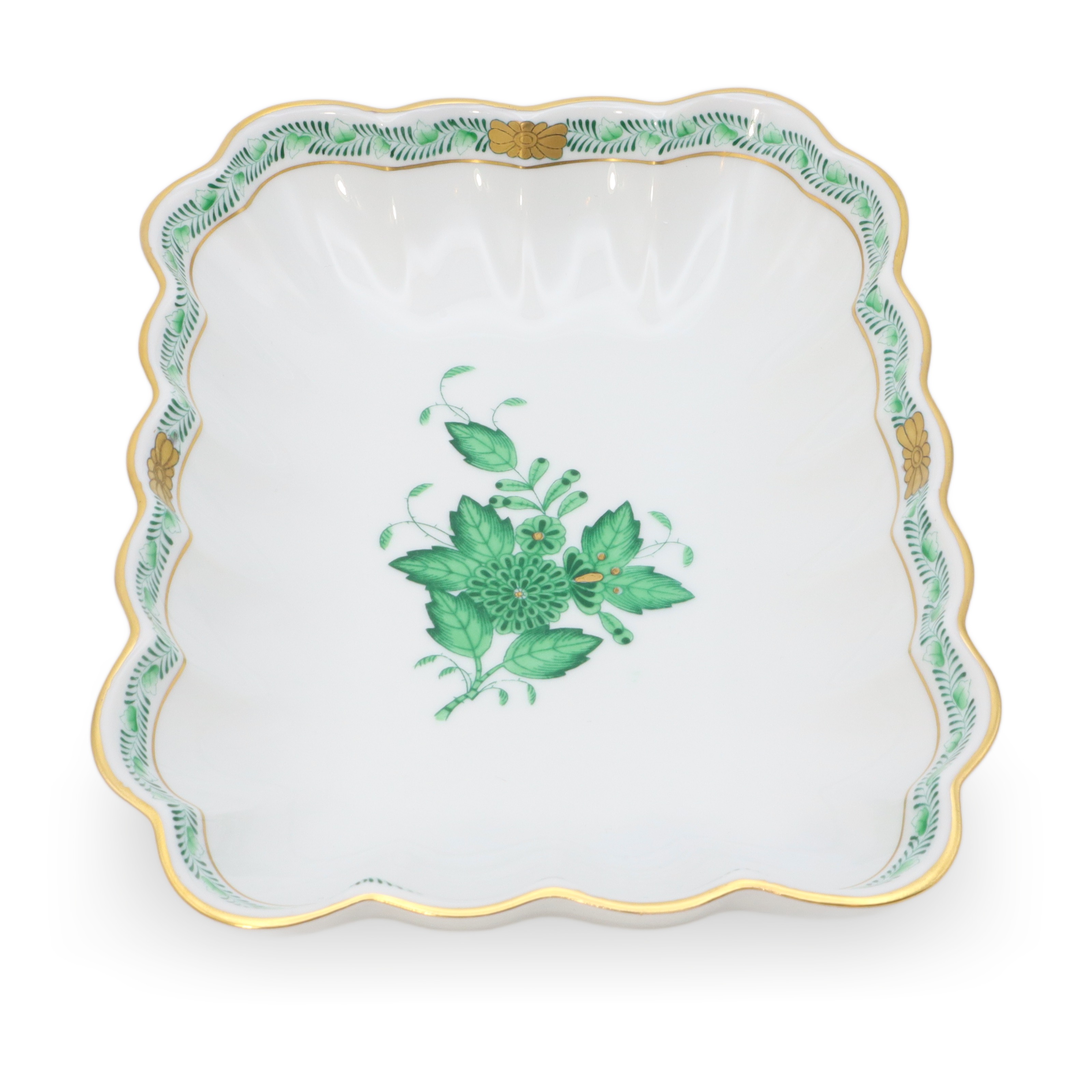 Herend Apponyi Grün - Schmuckschale - Serviertablett - Porzellanschale - Vintage Ungarisches Porzellan Thumbnail for Herend Apponyi Grün - Schmuckschale - Serviertablett - Porzellanschale - Vintage Ungarisches Porzellan