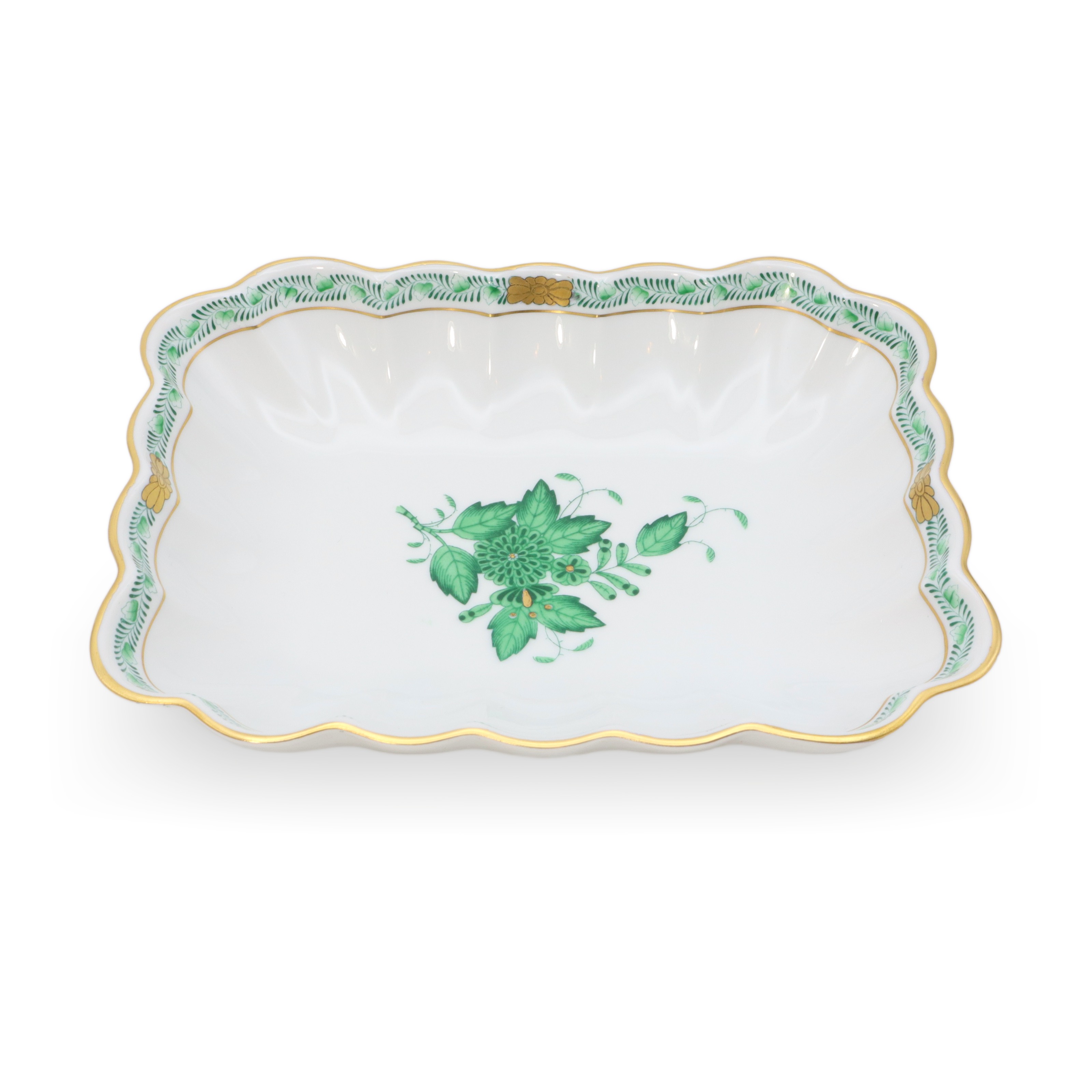 Herend Apponyi Grün - Schmuckschale - Serviertablett - Porzellanschale - Vintage Ungarisches Porzellan Thumbnail for Herend Apponyi Grün - Schmuckschale - Serviertablett - Porzellanschale - Vintage Ungarisches Porzellan