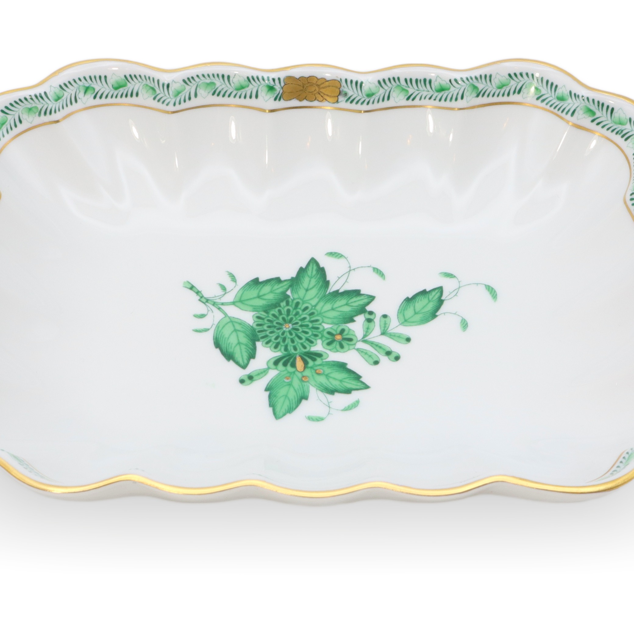 Herend Apponyi Grün - Schmuckschale - Serviertablett - Porzellanschale - Vintage Ungarisches Porzellan Thumbnail for Herend Apponyi Grün - Schmuckschale - Serviertablett - Porzellanschale - Vintage Ungarisches Porzellan