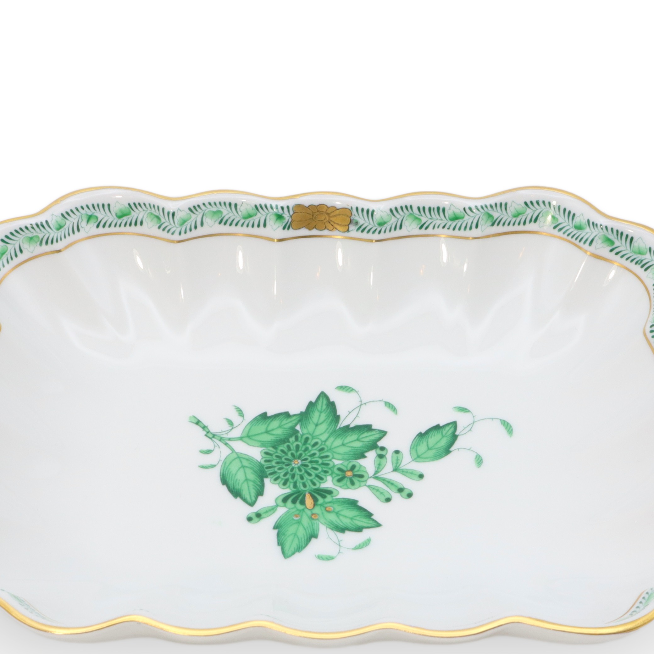 Herend Apponyi Grün - Schmuckschale - Serviertablett - Porzellanschale - Vintage Ungarisches Porzellan Thumbnail for Herend Apponyi Grün - Schmuckschale - Serviertablett - Porzellanschale - Vintage Ungarisches Porzellan