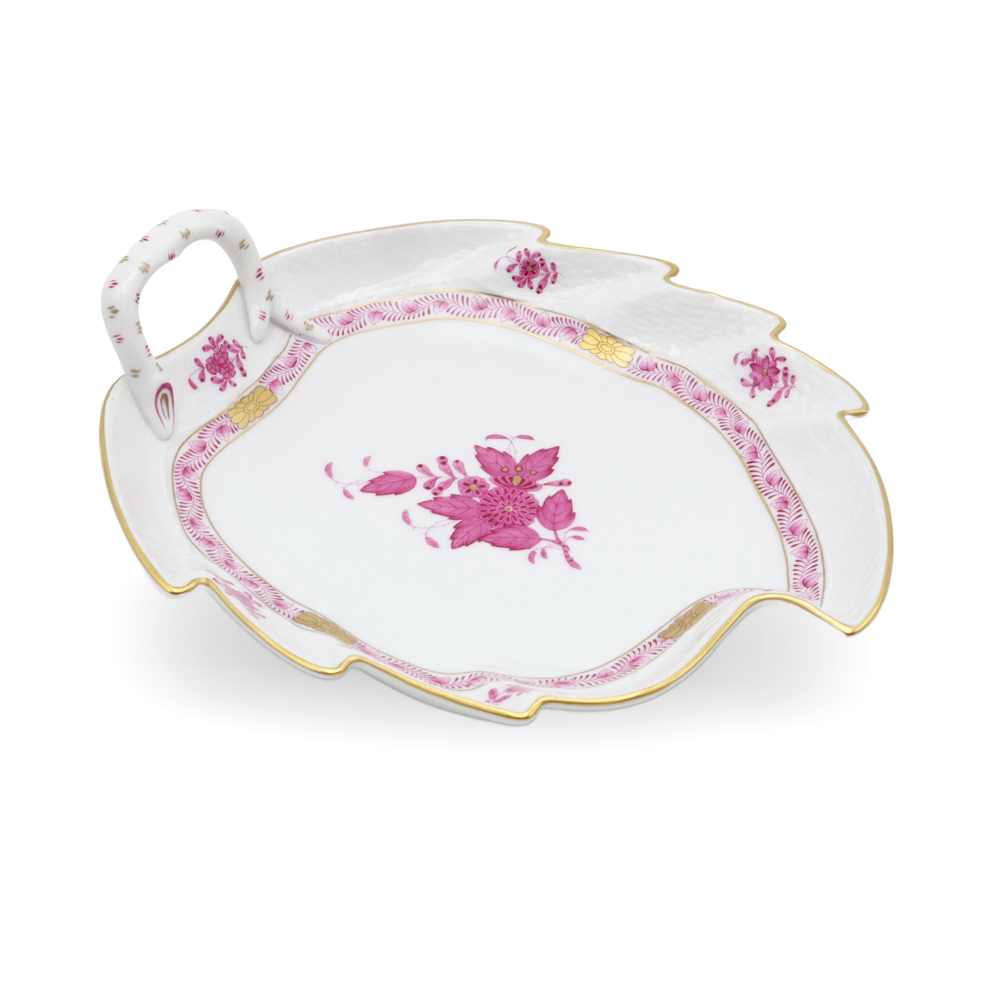 Herend Apponyi Purpur Blatt-Schale - Vintage Ungarisches Porzellan-Tablett Thumbnail for Herend Apponyi Purpur Blatt-Schale - Vintage Ungarisches Porzellan-Tablett