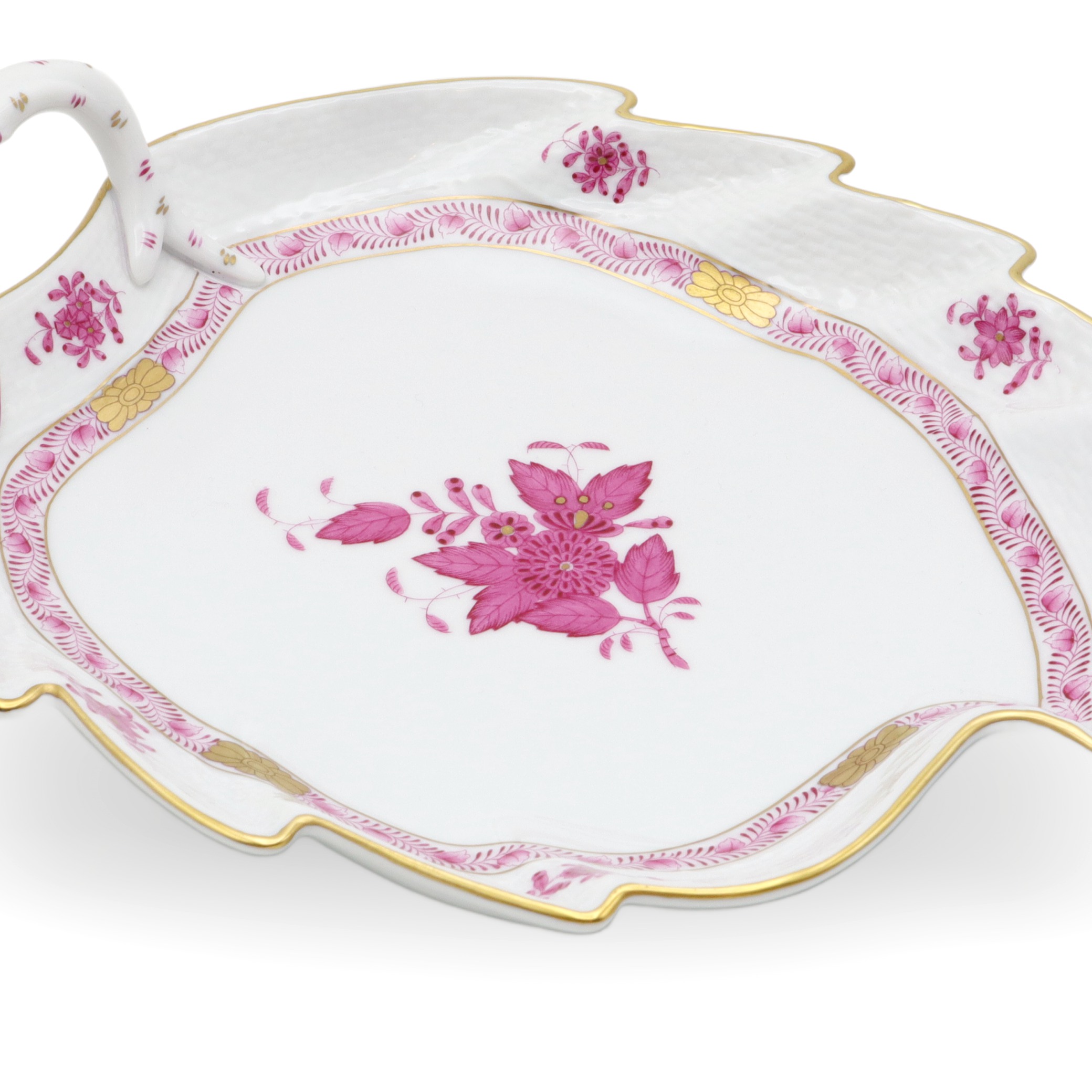 Herend Apponyi Purpur Blatt-Schale - Vintage Ungarisches Porzellan-Tablett Thumbnail for Herend Apponyi Purpur Blatt-Schale - Vintage Ungarisches Porzellan-Tablett