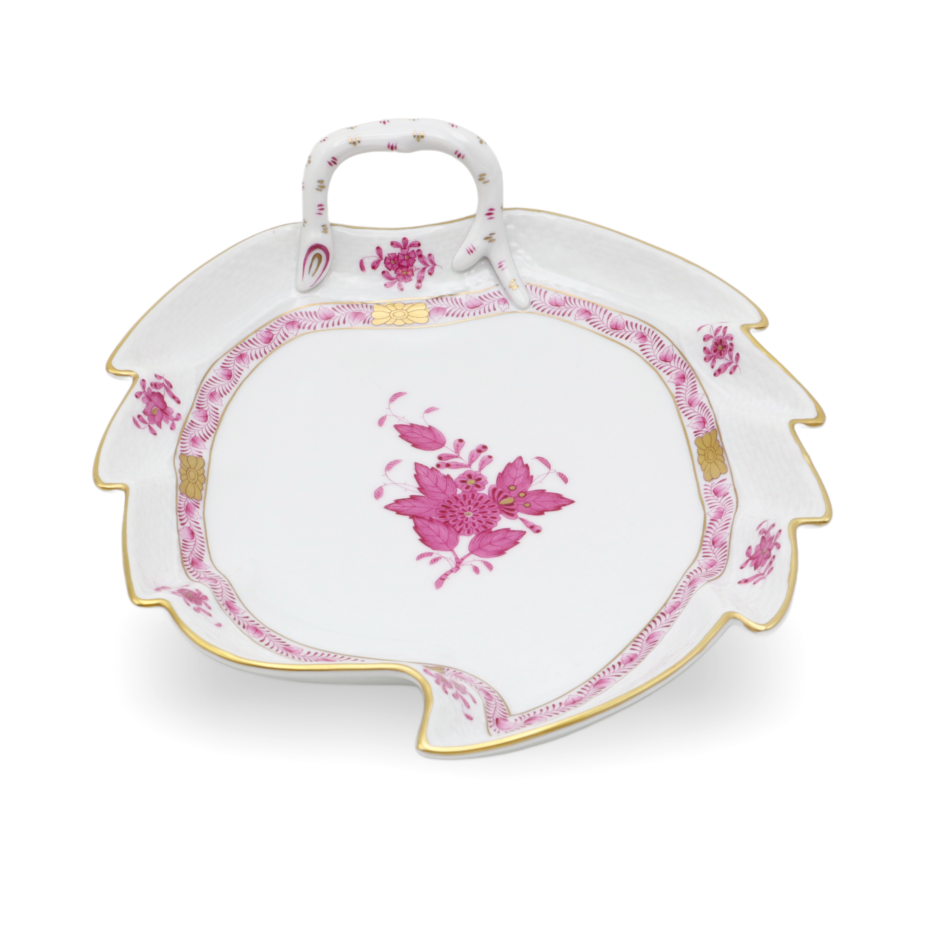 Herend Apponyi Purpur Blatt-Schale - Vintage Ungarisches Porzellan-Tablett Thumbnail for Herend Apponyi Purpur Blatt-Schale - Vintage Ungarisches Porzellan-Tablett