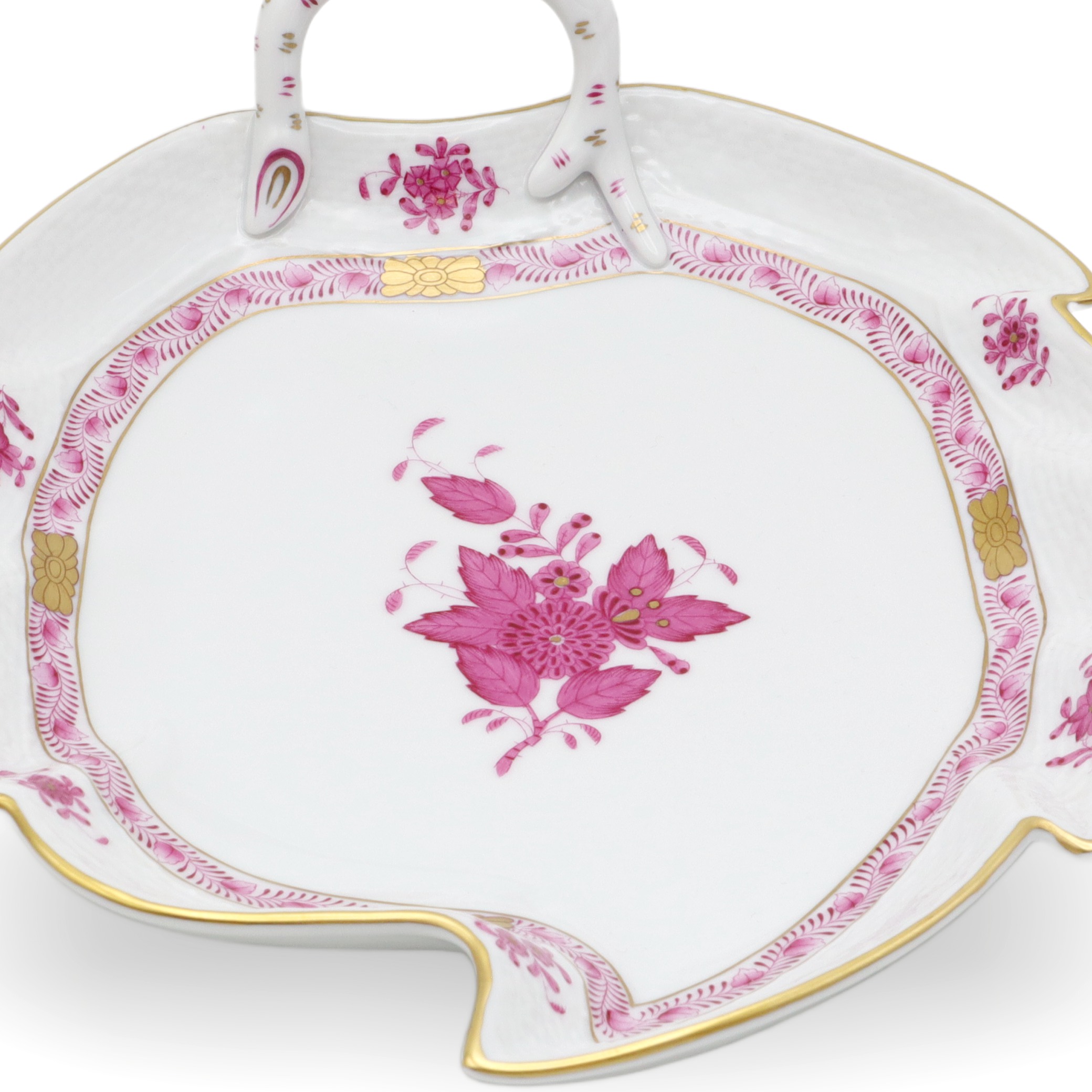 Herend Apponyi Purpur Blatt-Schale - Vintage Ungarisches Porzellan-Tablett Thumbnail for Herend Apponyi Purpur Blatt-Schale - Vintage Ungarisches Porzellan-Tablett