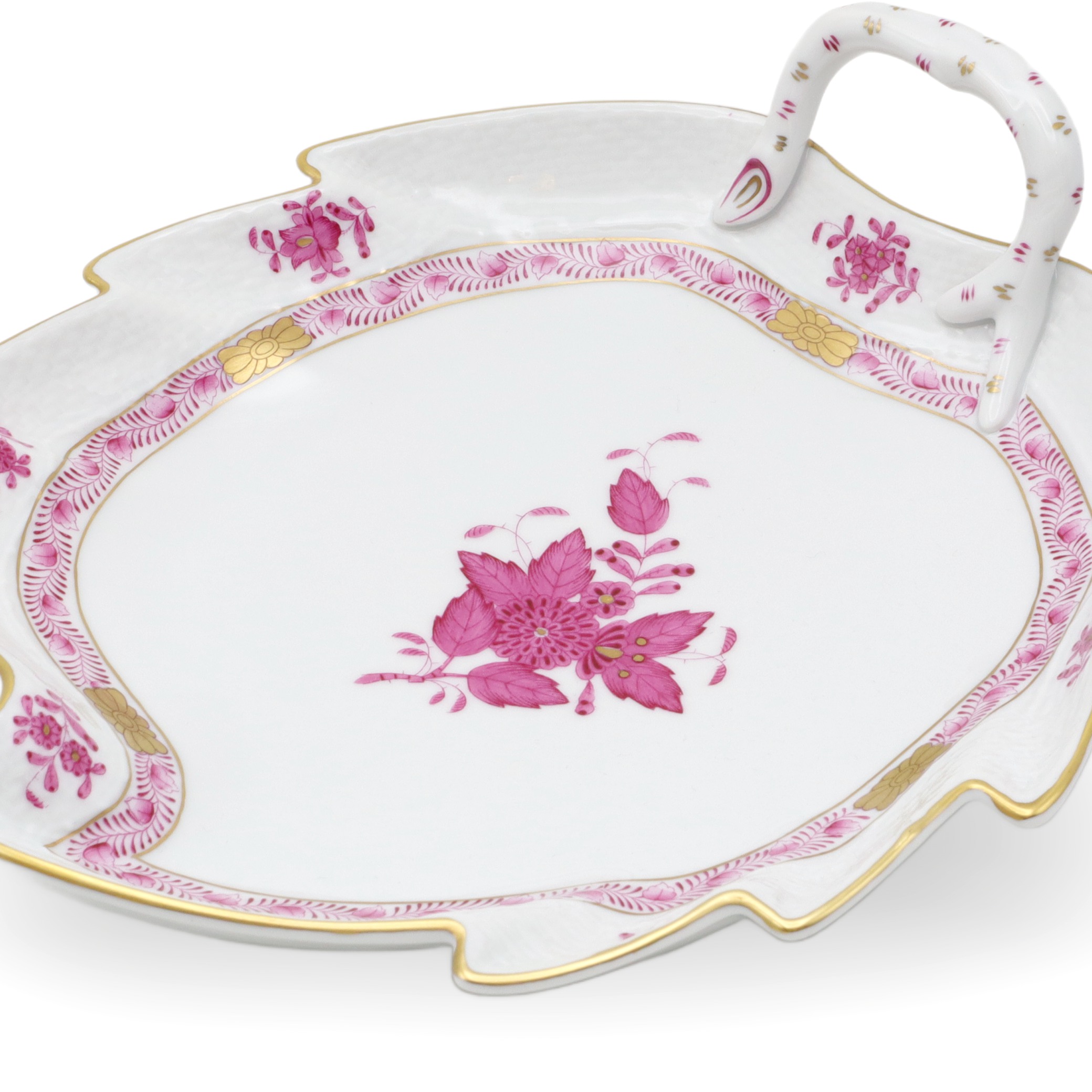 Herend Apponyi Purpur Blatt-Schale - Vintage Ungarisches Porzellan-Tablett Thumbnail for Herend Apponyi Purpur Blatt-Schale - Vintage Ungarisches Porzellan-Tablett