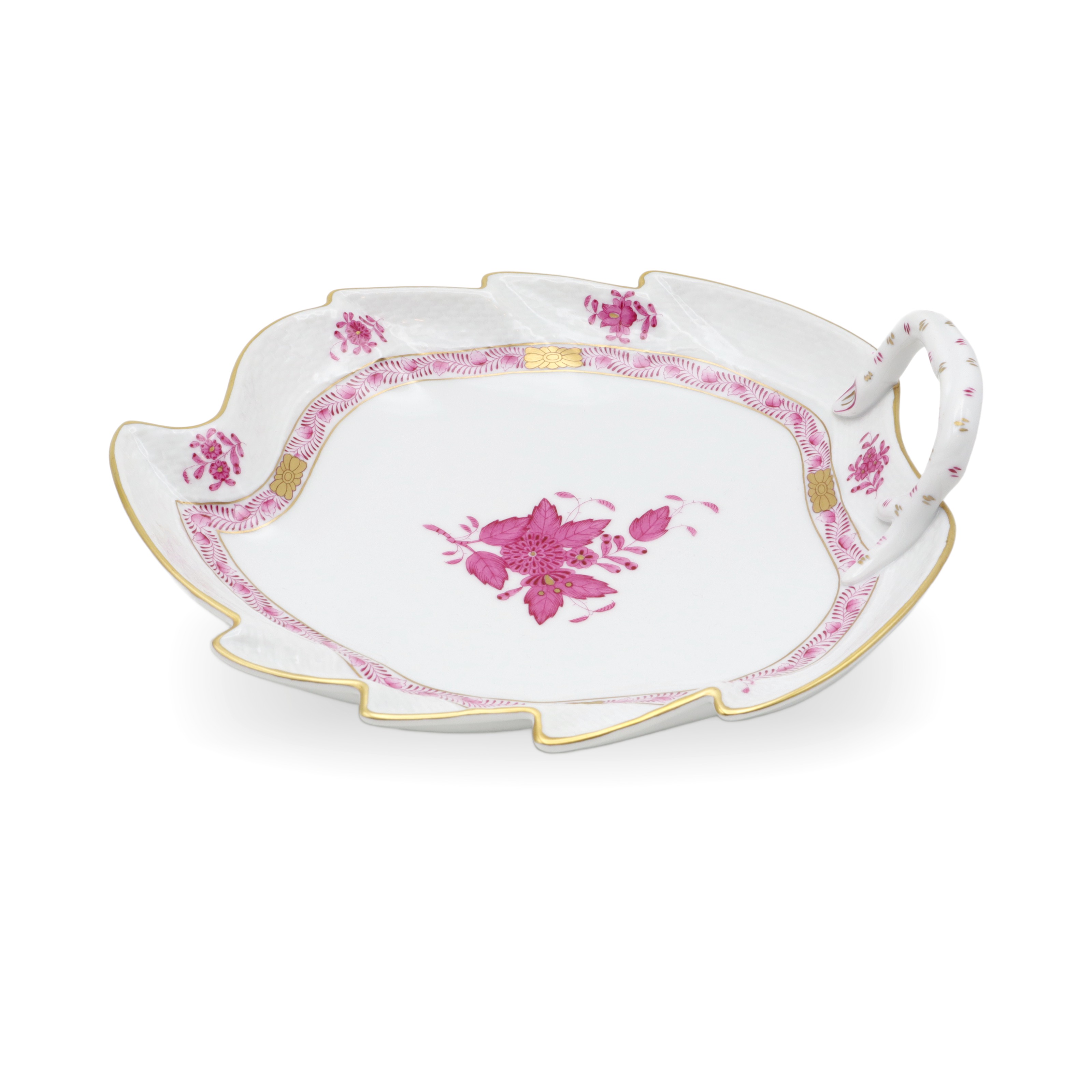 Herend Apponyi Purpur Blatt-Schale - Vintage Ungarisches Porzellan-Tablett Thumbnail for Herend Apponyi Purpur Blatt-Schale - Vintage Ungarisches Porzellan-Tablett