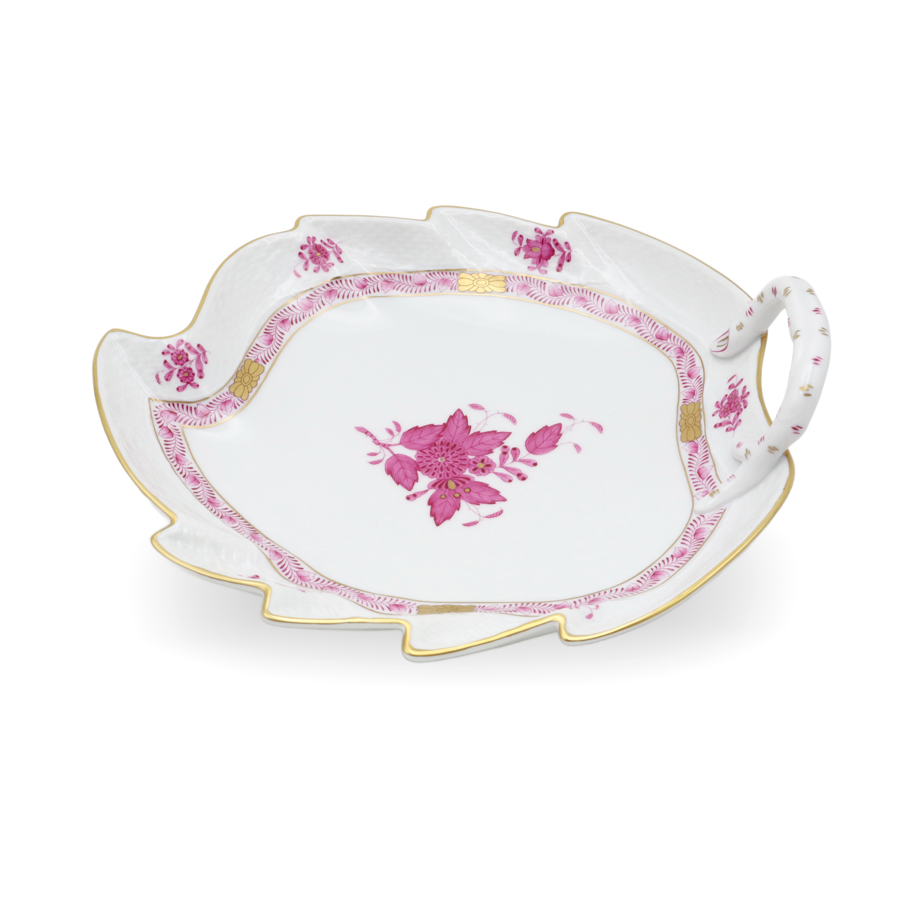 Herend Apponyi Purpur Blatt-Schale - Vintage Ungarisches Porzellan-Tablett Thumbnail for Herend Apponyi Purpur Blatt-Schale - Vintage Ungarisches Porzellan-Tablett