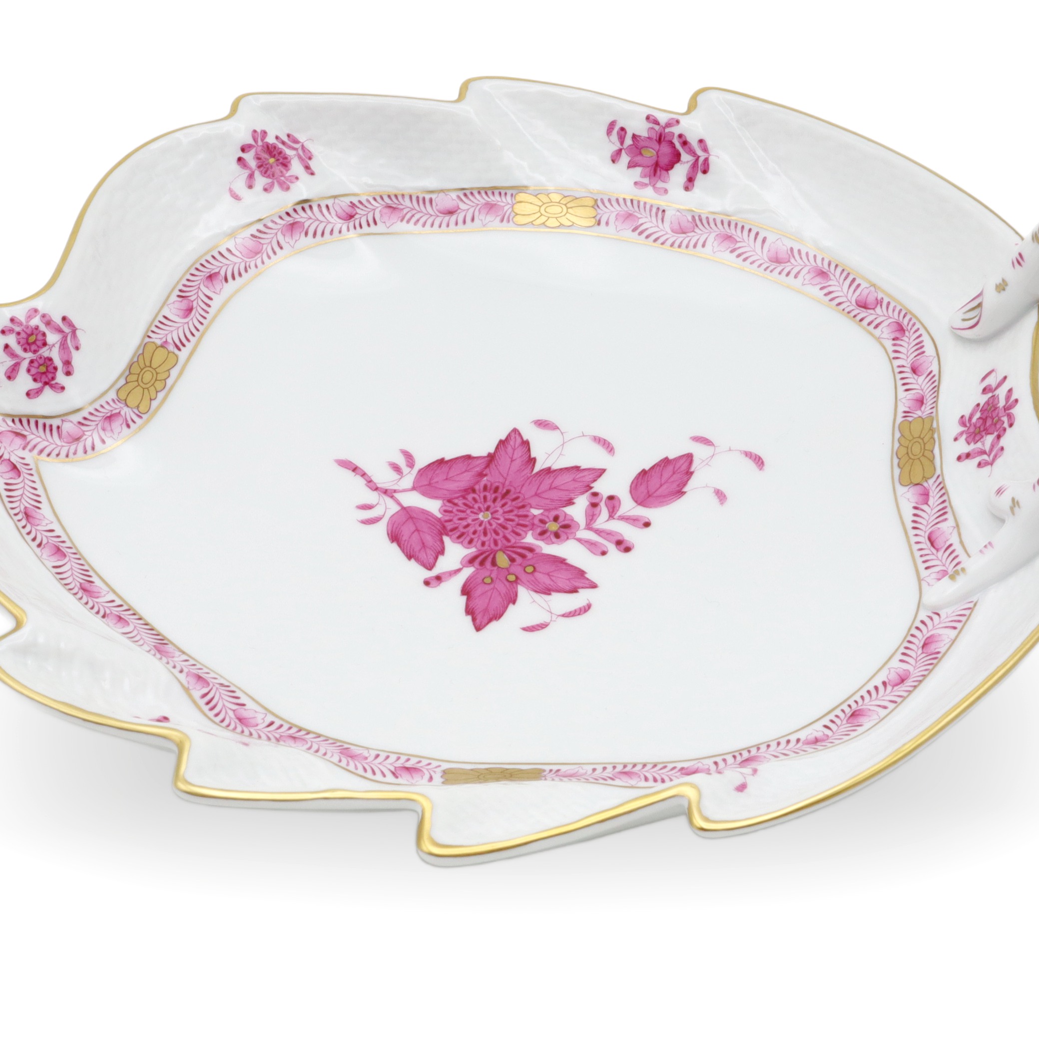 Herend Apponyi Purpur Blatt-Schale - Vintage Ungarisches Porzellan-Tablett Thumbnail for Herend Apponyi Purpur Blatt-Schale - Vintage Ungarisches Porzellan-Tablett