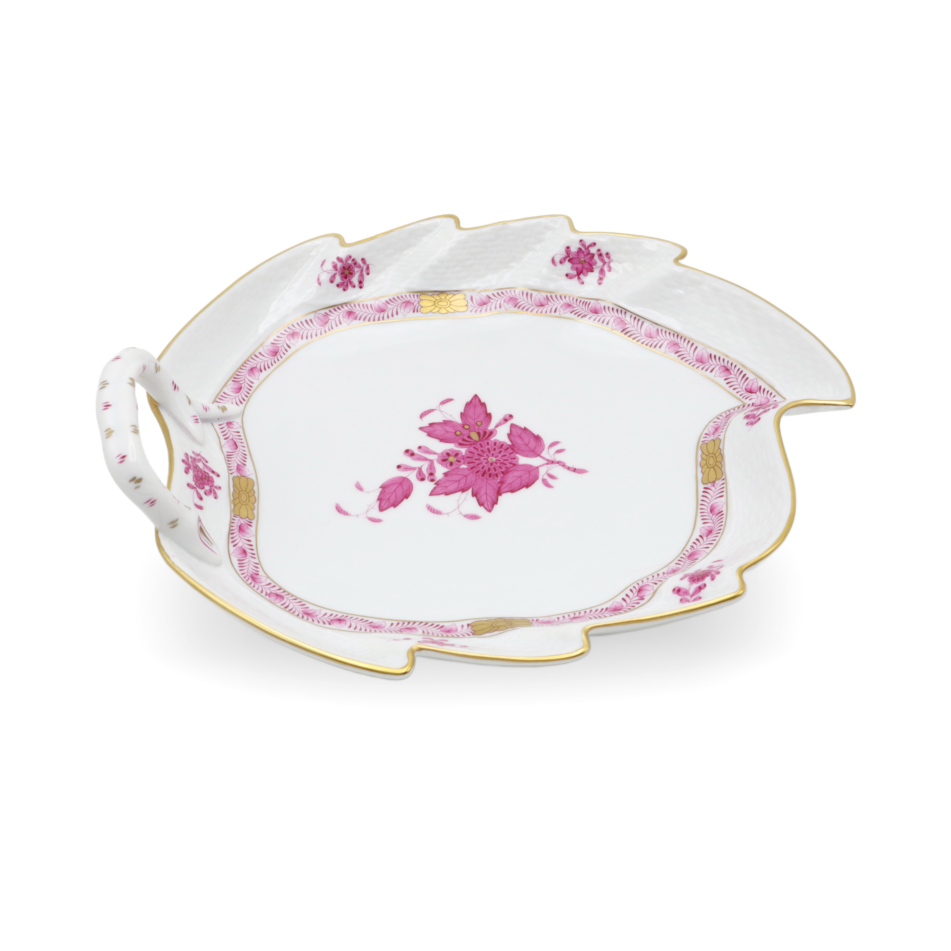 Herend Apponyi Purpur Blatt-Schale - Vintage Ungarisches Porzellan-Tablett Thumbnail for Herend Apponyi Purpur Blatt-Schale - Vintage Ungarisches Porzellan-Tablett