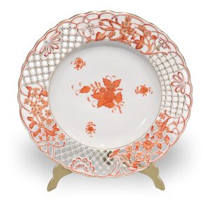 Herend Apponyi Rust Durchbruch Speiseteller - Handbemaltes Antikes Porzellan - Ungarn