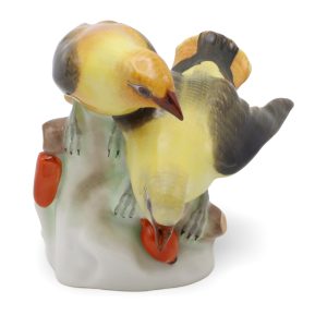 Herend Golden Oriole Vogel-Paar Figur - Handbemalt - Vintage Ungarisches Porzellan