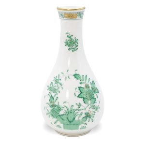 Herend Grüner Indischer Korb Tulpenvase - Handbemaltes Porzellan - Ungarn