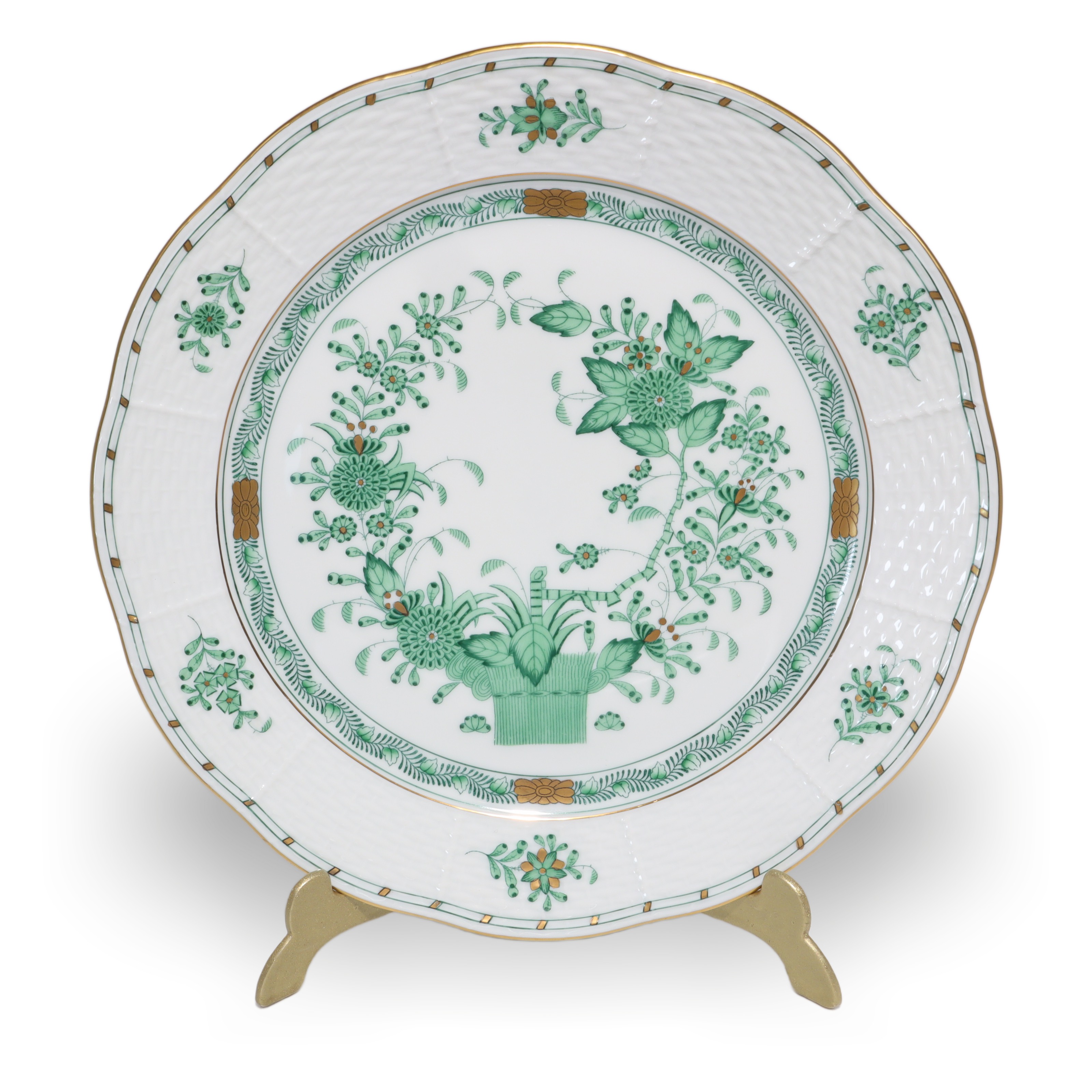 Herend Indian Basket Green Großer Teller - Porzellan Geschirr - Handbemalt Ungarn Herend Indian Basket Green Großer Teller - Porzellan Geschirr - Handbemalt Ungarn