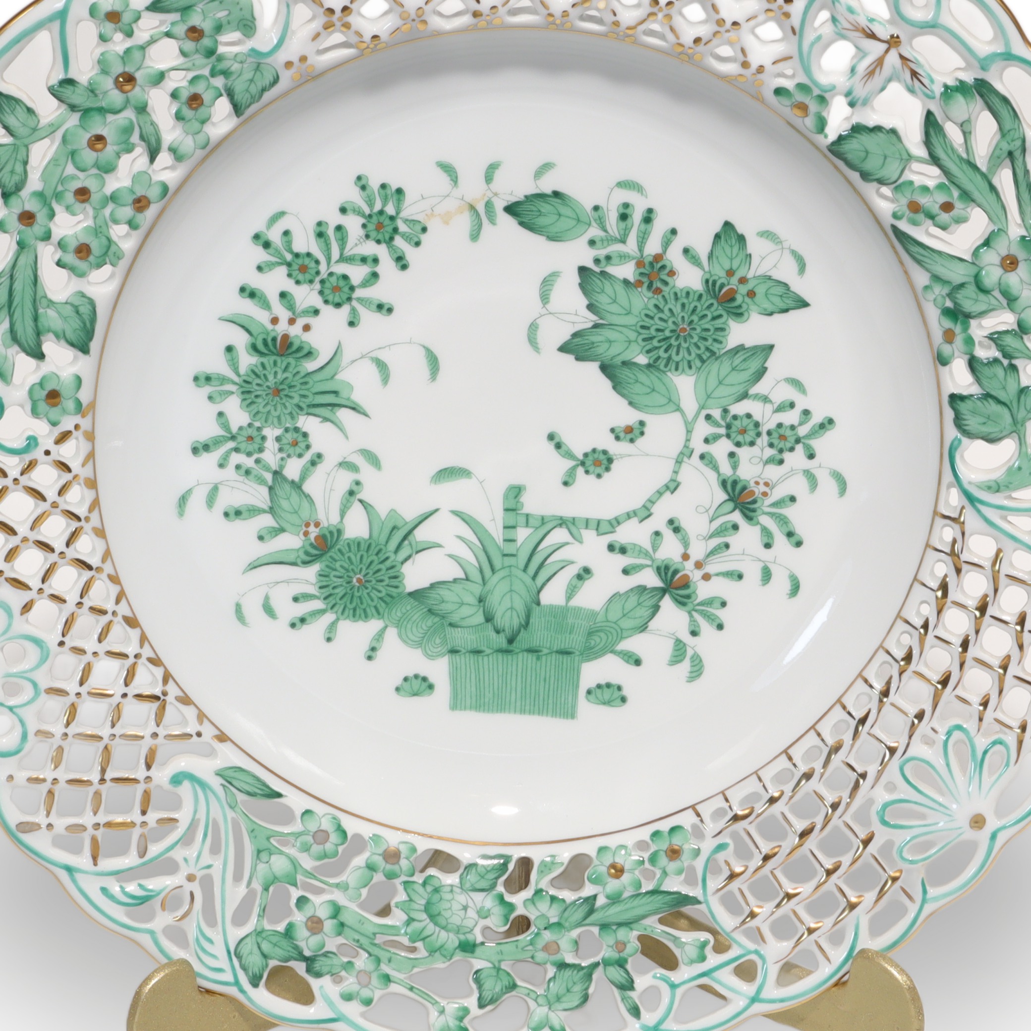 Herend Indian Basket Green - Durchbrochener - Großer Teller - Porzellan - Dekorative Prunkschale Thumbnail for Herend Indian Basket Green - Durchbrochener - Großer Teller - Porzellan - Dekorative Prunkschale