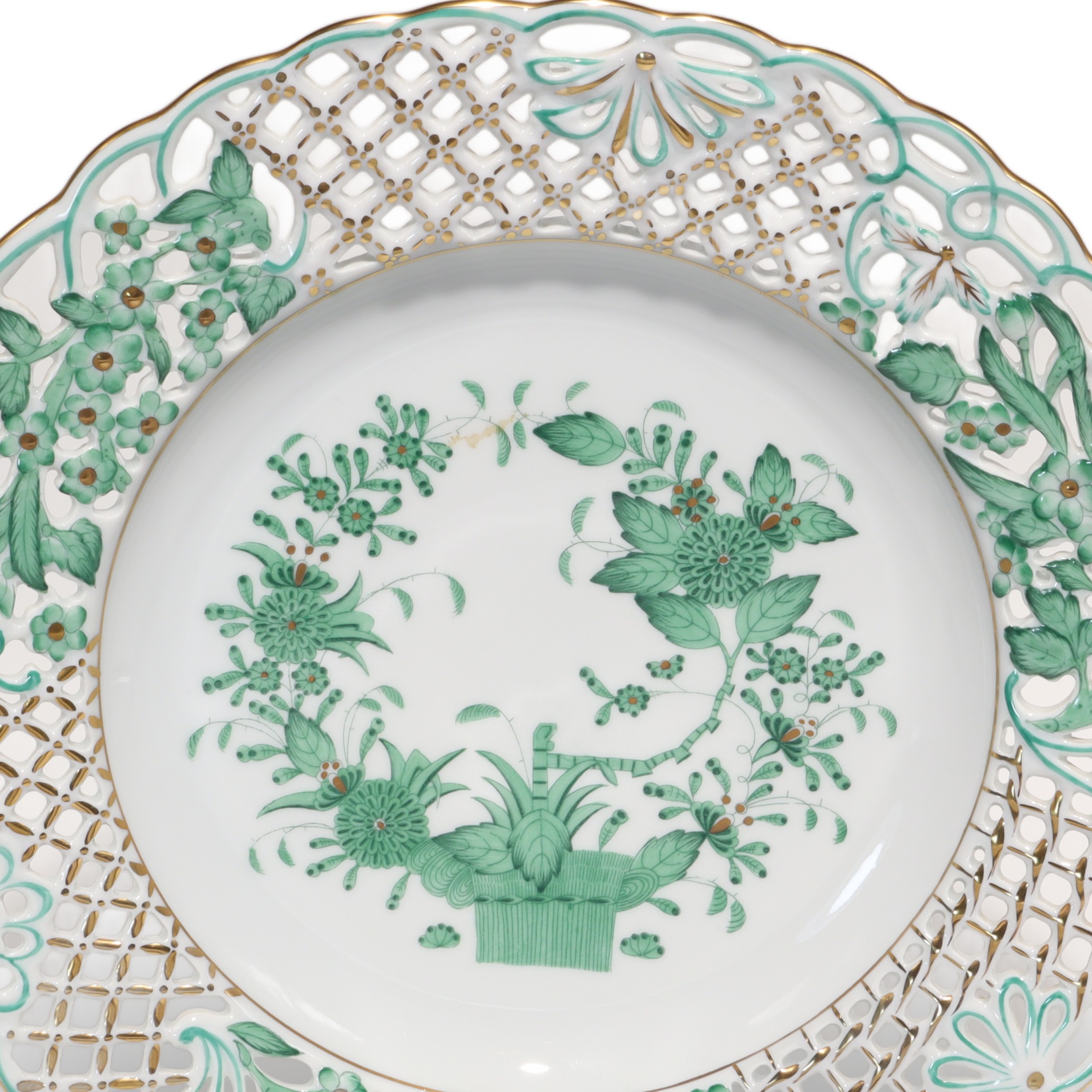 Herend Indian Basket Green - Durchbrochener - Großer Teller - Porzellan - Dekorative Prunkschale Thumbnail for Herend Indian Basket Green - Durchbrochener - Großer Teller - Porzellan - Dekorative Prunkschale