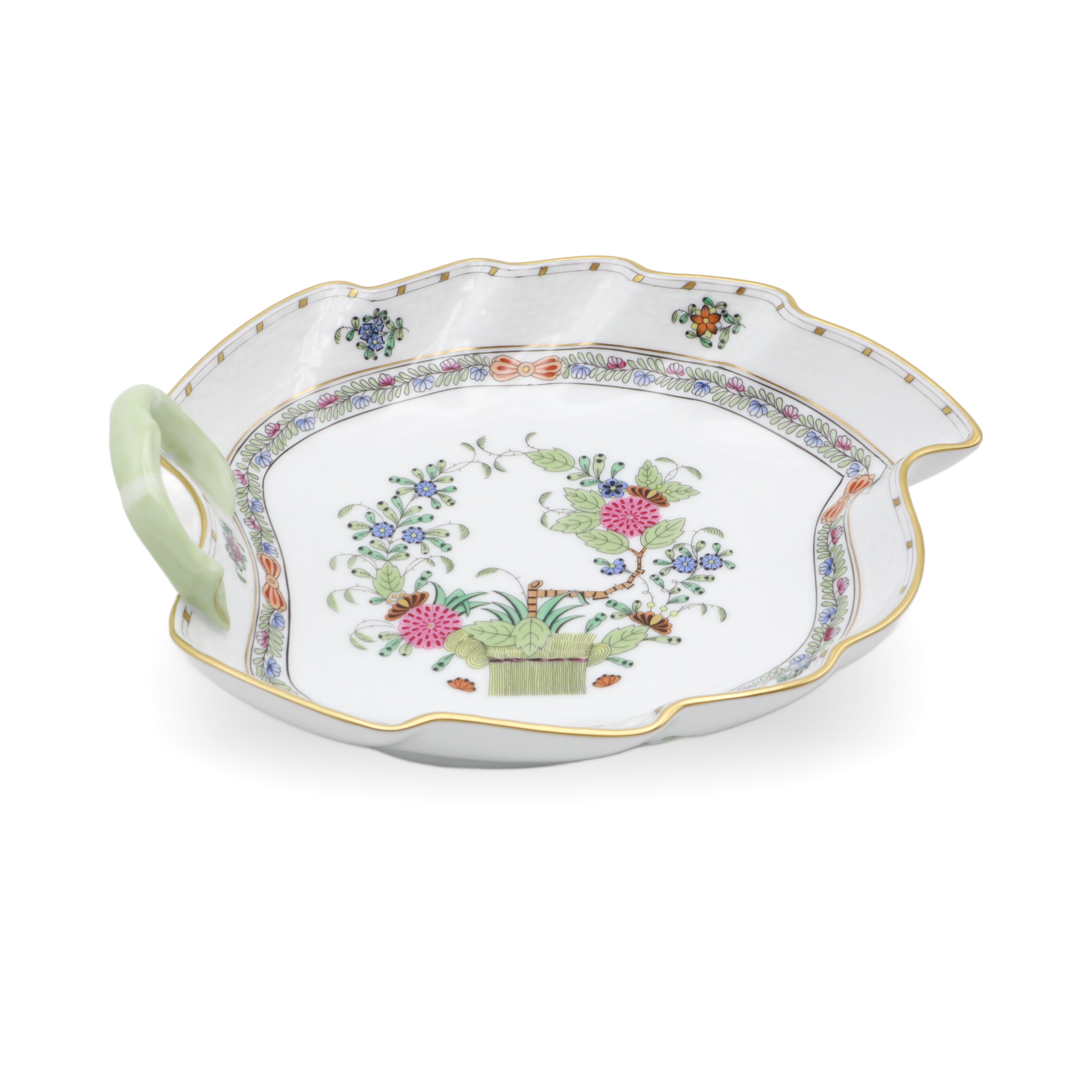 Herend Multi Color Indian Basket Leaf Tray - Ungarn - Porzellanschale Thumbnail for Herend Multi Color Indian Basket Leaf Tray - Ungarn - Porzellanschale