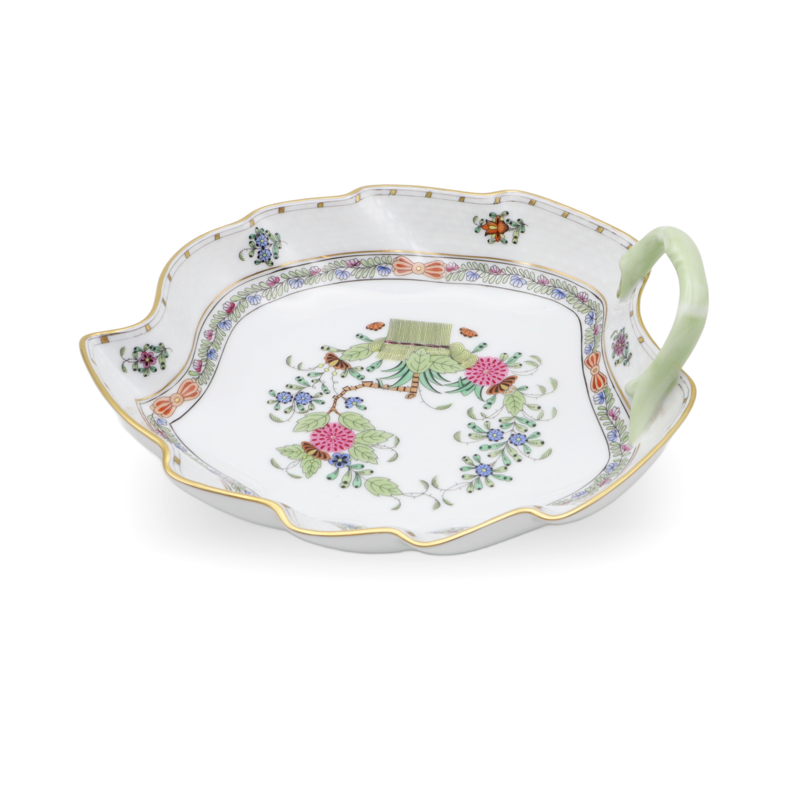 Herend Multi Color Indian Basket Leaf Tray - Ungarn - Porzellanschale Thumbnail for Herend Multi Color Indian Basket Leaf Tray - Ungarn - Porzellanschale