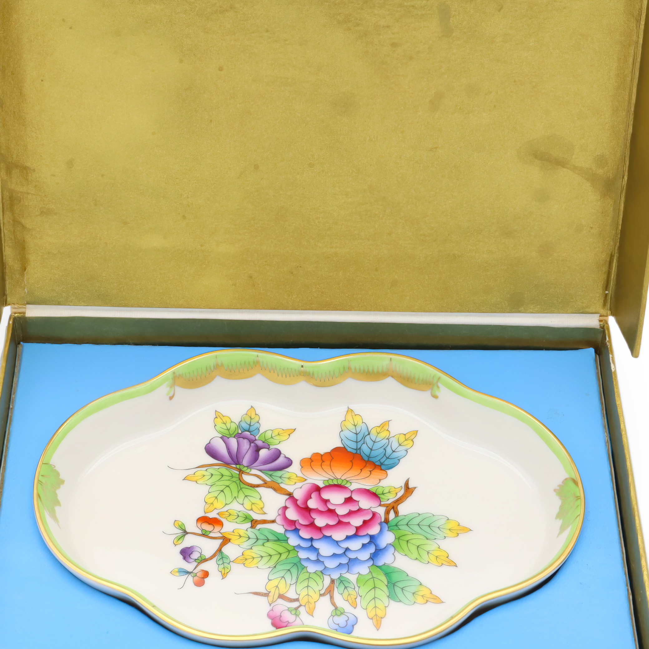 Herend Queen Victoria Flower Schmuckschale - Porzellan - Handbemalt - Vintage Sammlerstück Thumbnail for Herend Queen Victoria Flower Schmuckschale - Porzellan - Handbemalt - Vintage Sammlerstück