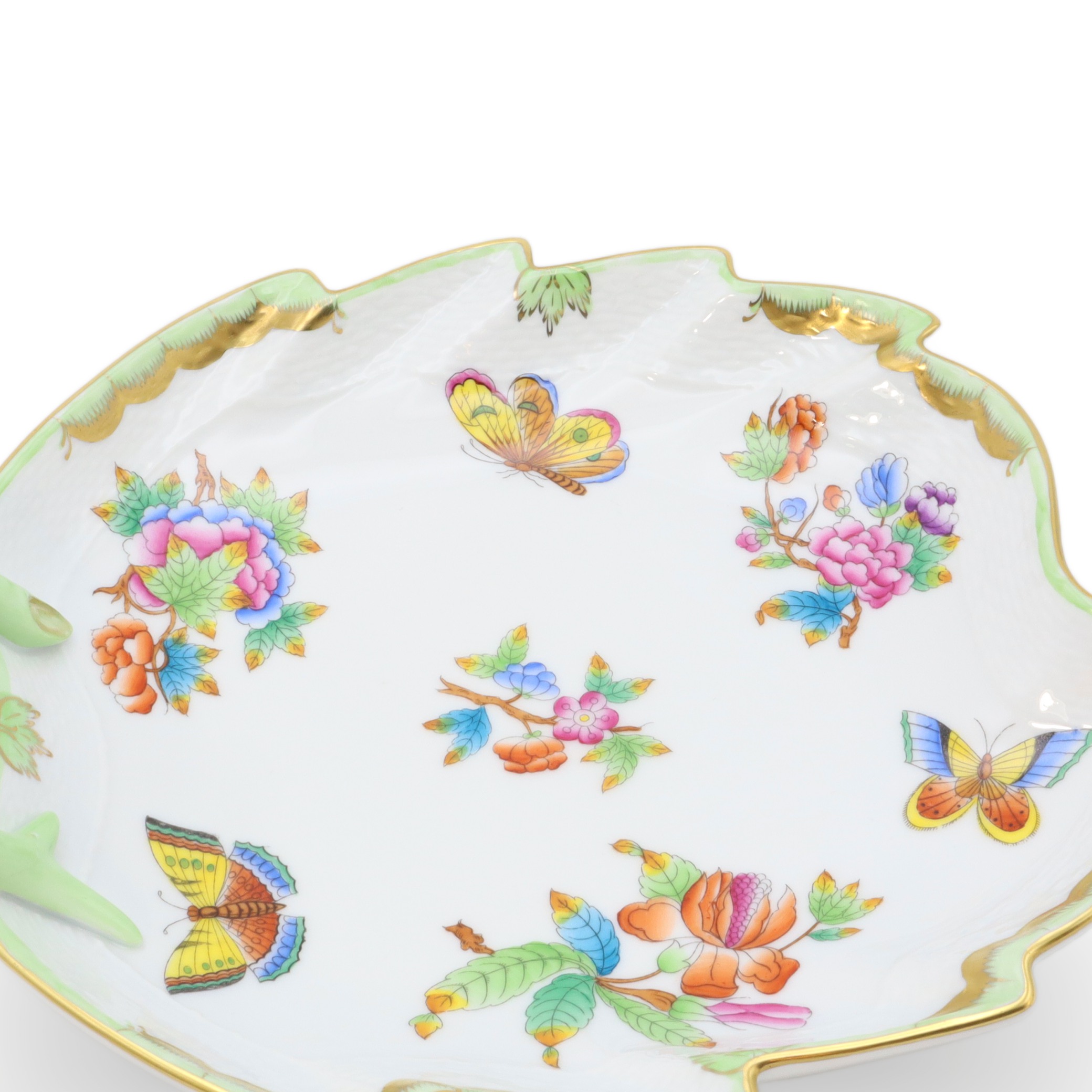 Herend Queen Victoria - Große Handbemalte Blatt-Schale - Porzellan - Dekorative Schale Thumbnail for Herend Queen Victoria - Große Handbemalte Blatt-Schale - Porzellan - Dekorative Schale