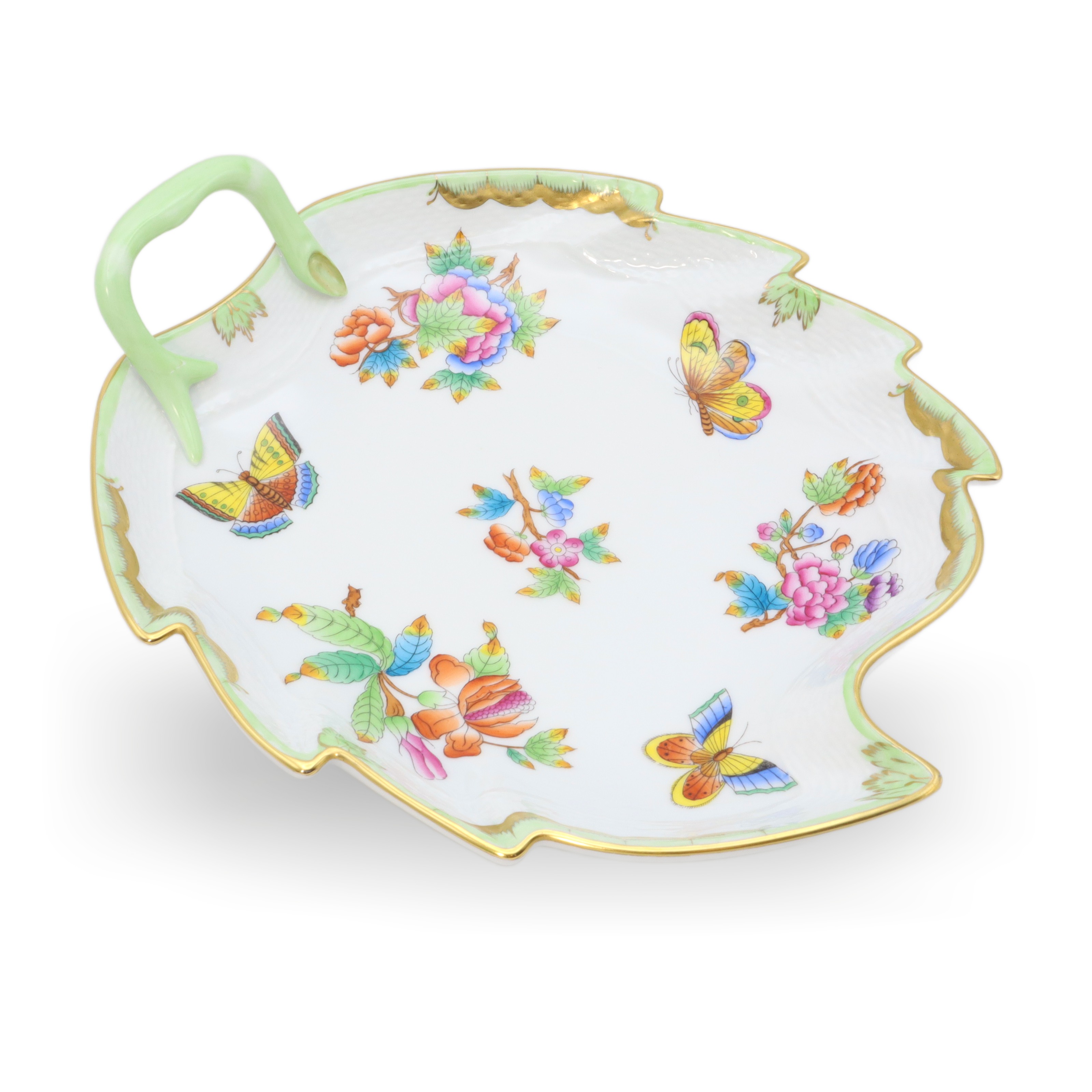 Herend Queen Victoria - Große Handbemalte Blatt-Schale - Porzellan - Dekorative Schale Thumbnail for Herend Queen Victoria - Große Handbemalte Blatt-Schale - Porzellan - Dekorative Schale