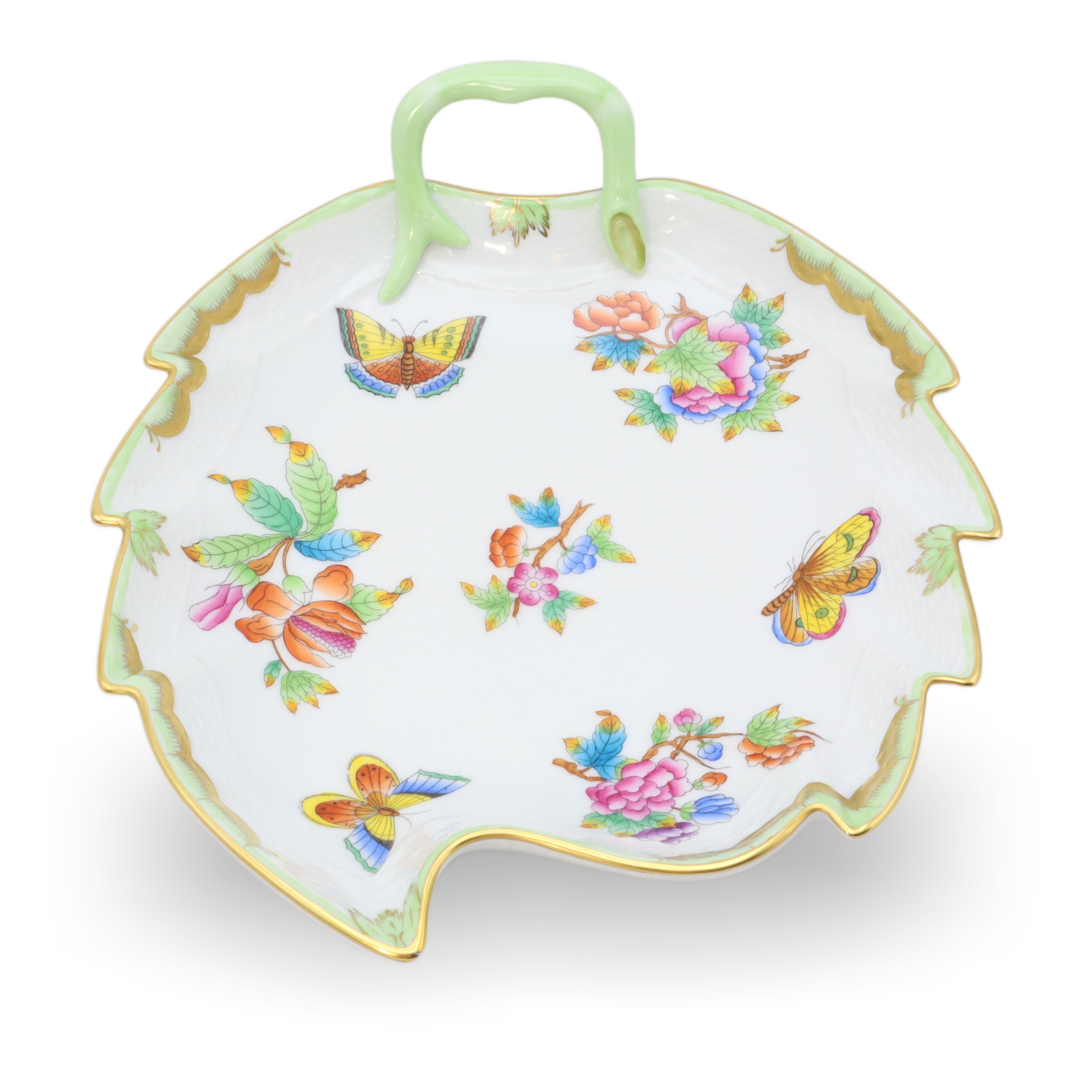 Herend Queen Victoria - Große Handbemalte Blatt-Schale - Porzellan - Dekorative Schale Thumbnail for Herend Queen Victoria - Große Handbemalte Blatt-Schale - Porzellan - Dekorative Schale