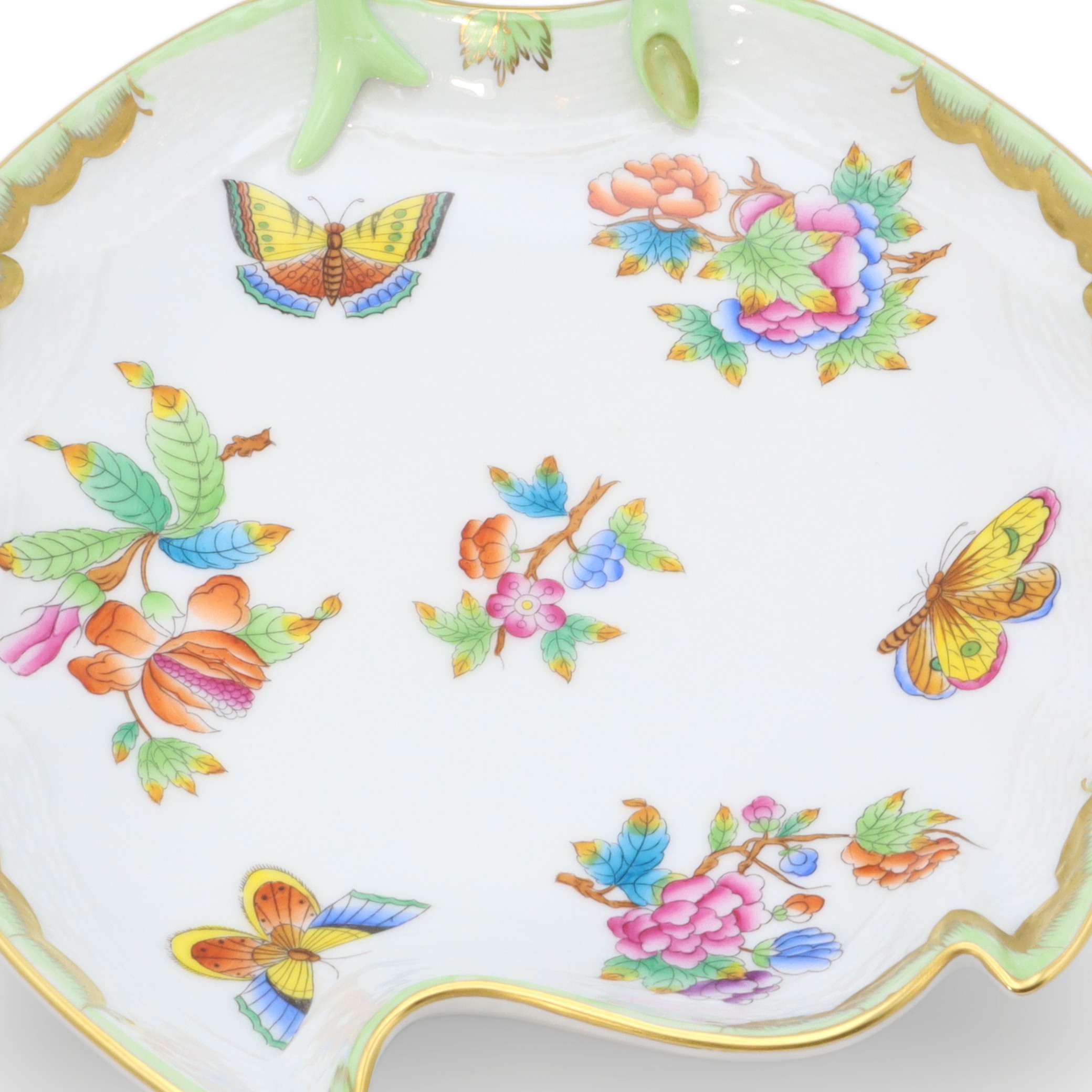 Herend Queen Victoria - Große Handbemalte Blatt-Schale - Porzellan - Dekorative Schale Thumbnail for Herend Queen Victoria - Große Handbemalte Blatt-Schale - Porzellan - Dekorative Schale