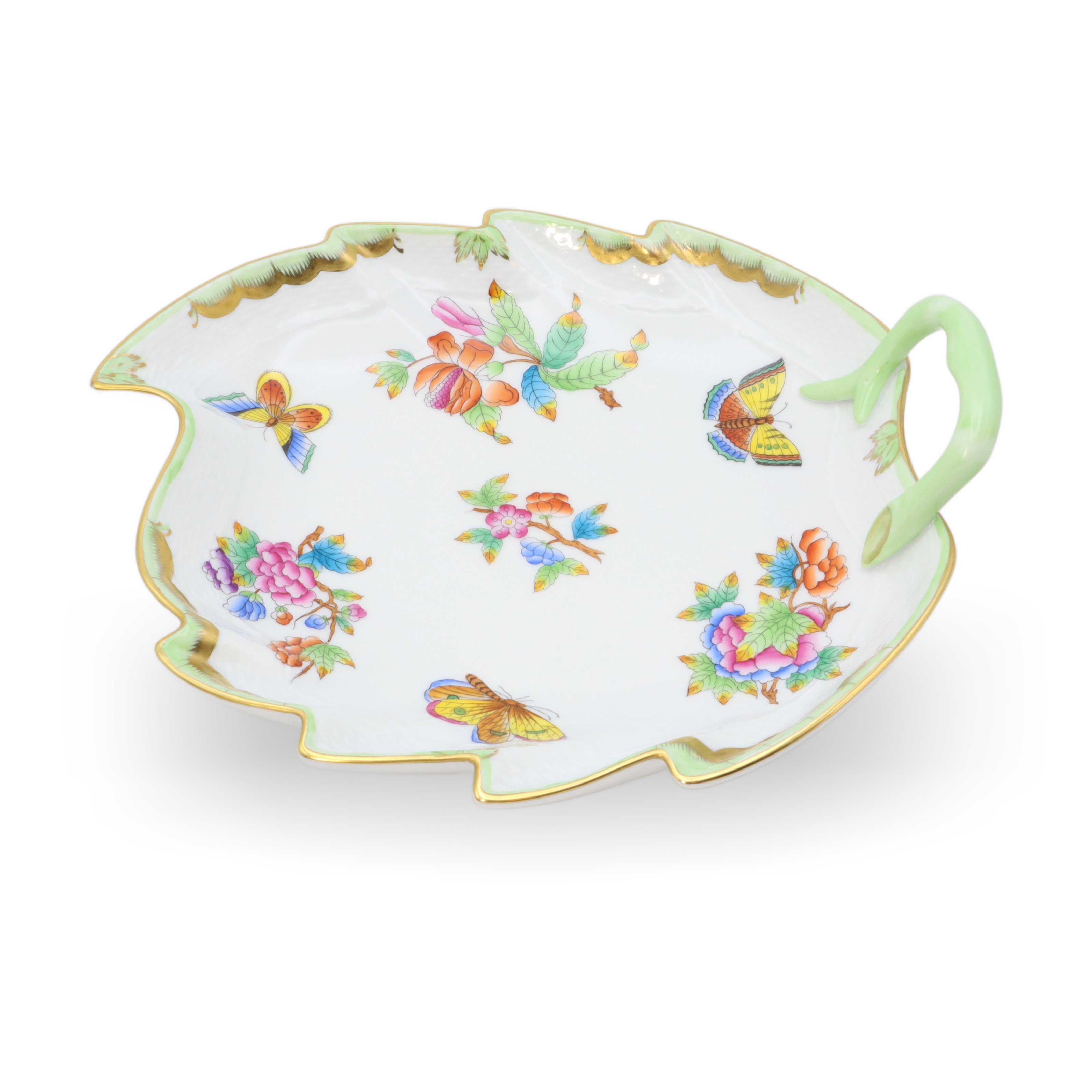 Herend Queen Victoria - Große Handbemalte Blatt-Schale - Porzellan - Dekorative Schale Thumbnail for Herend Queen Victoria - Große Handbemalte Blatt-Schale - Porzellan - Dekorative Schale