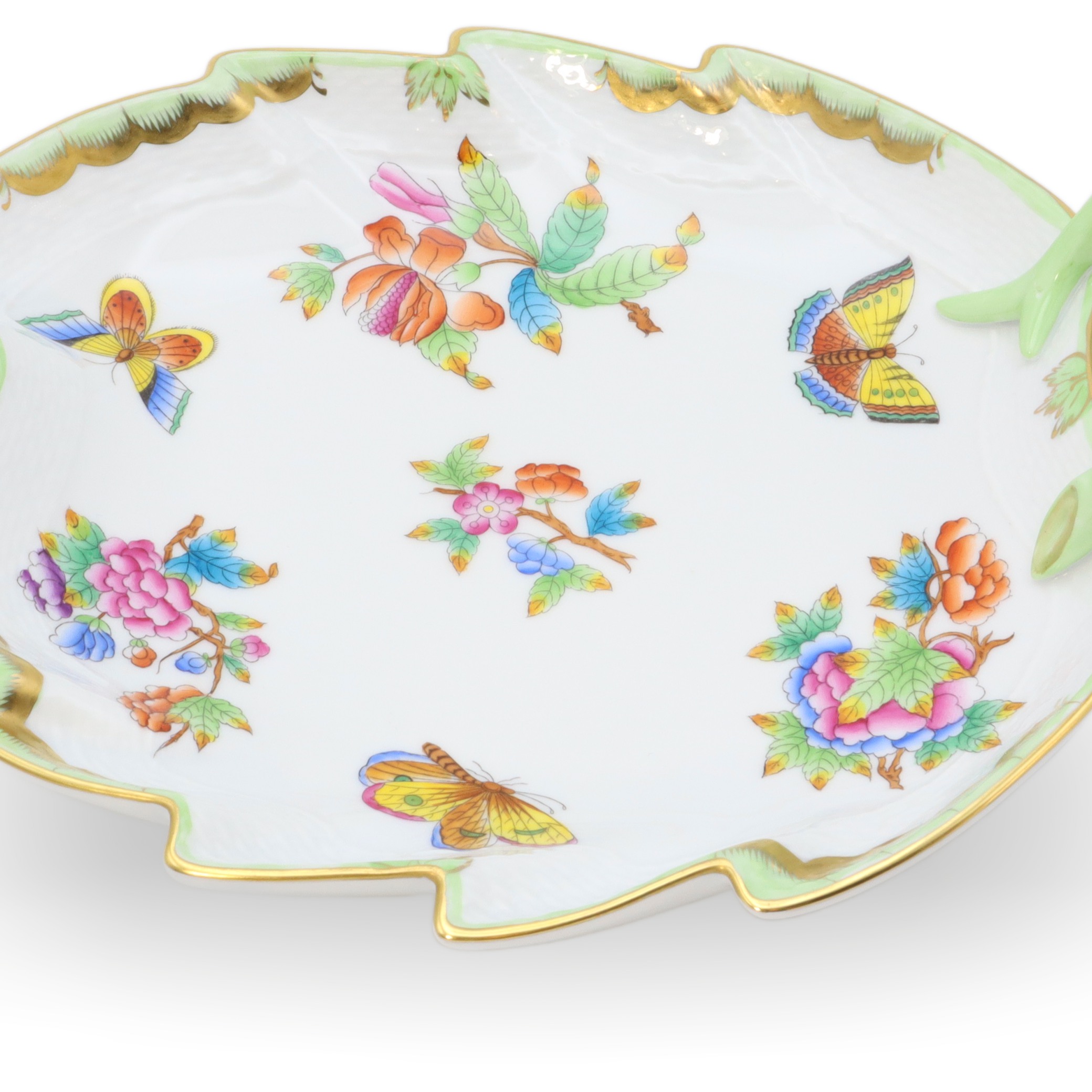 Herend Queen Victoria - Große Handbemalte Blatt-Schale - Porzellan - Dekorative Schale Thumbnail for Herend Queen Victoria - Große Handbemalte Blatt-Schale - Porzellan - Dekorative Schale