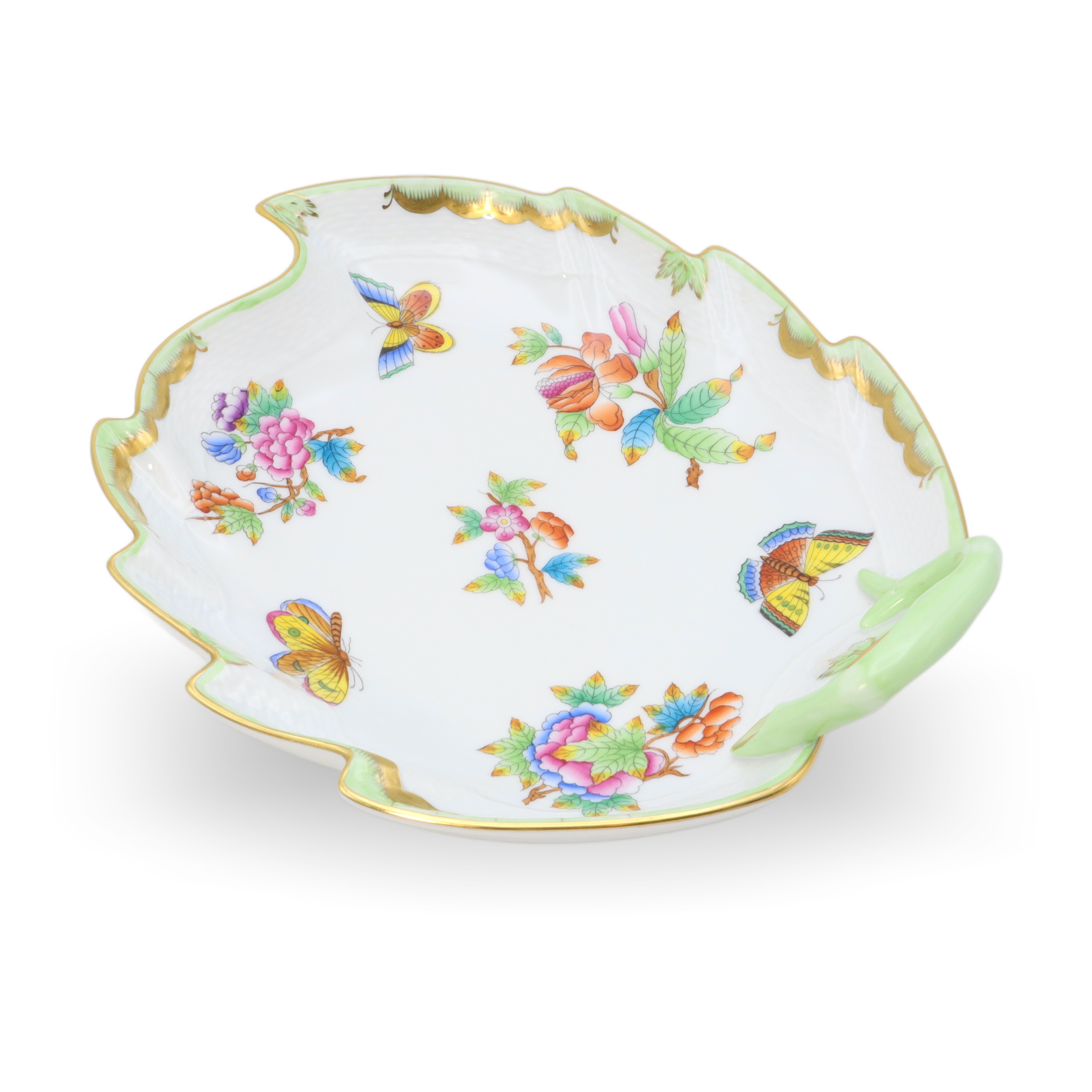 Herend Queen Victoria - Große Handbemalte Blatt-Schale - Porzellan - Dekorative Schale Thumbnail for Herend Queen Victoria - Große Handbemalte Blatt-Schale - Porzellan - Dekorative Schale