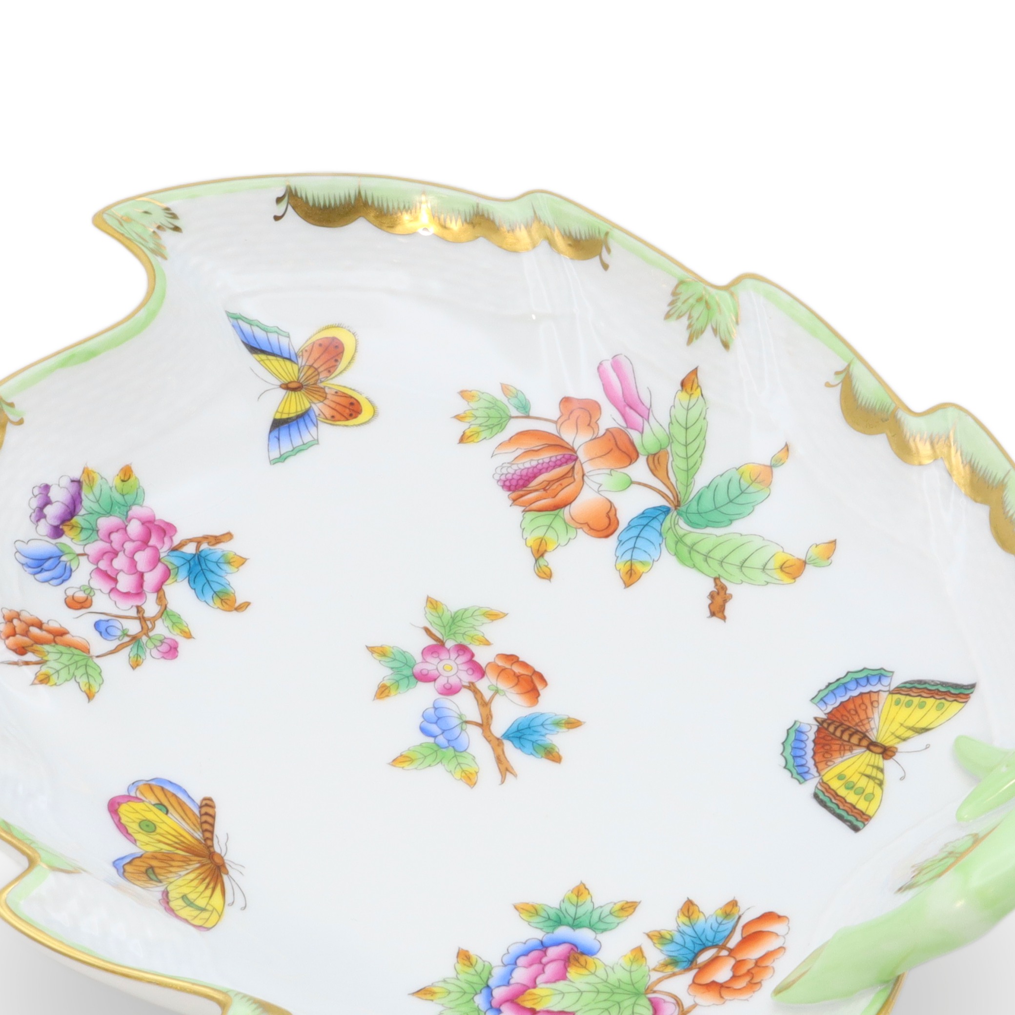 Herend Queen Victoria - Große Handbemalte Blatt-Schale - Porzellan - Dekorative Schale Thumbnail for Herend Queen Victoria - Große Handbemalte Blatt-Schale - Porzellan - Dekorative Schale