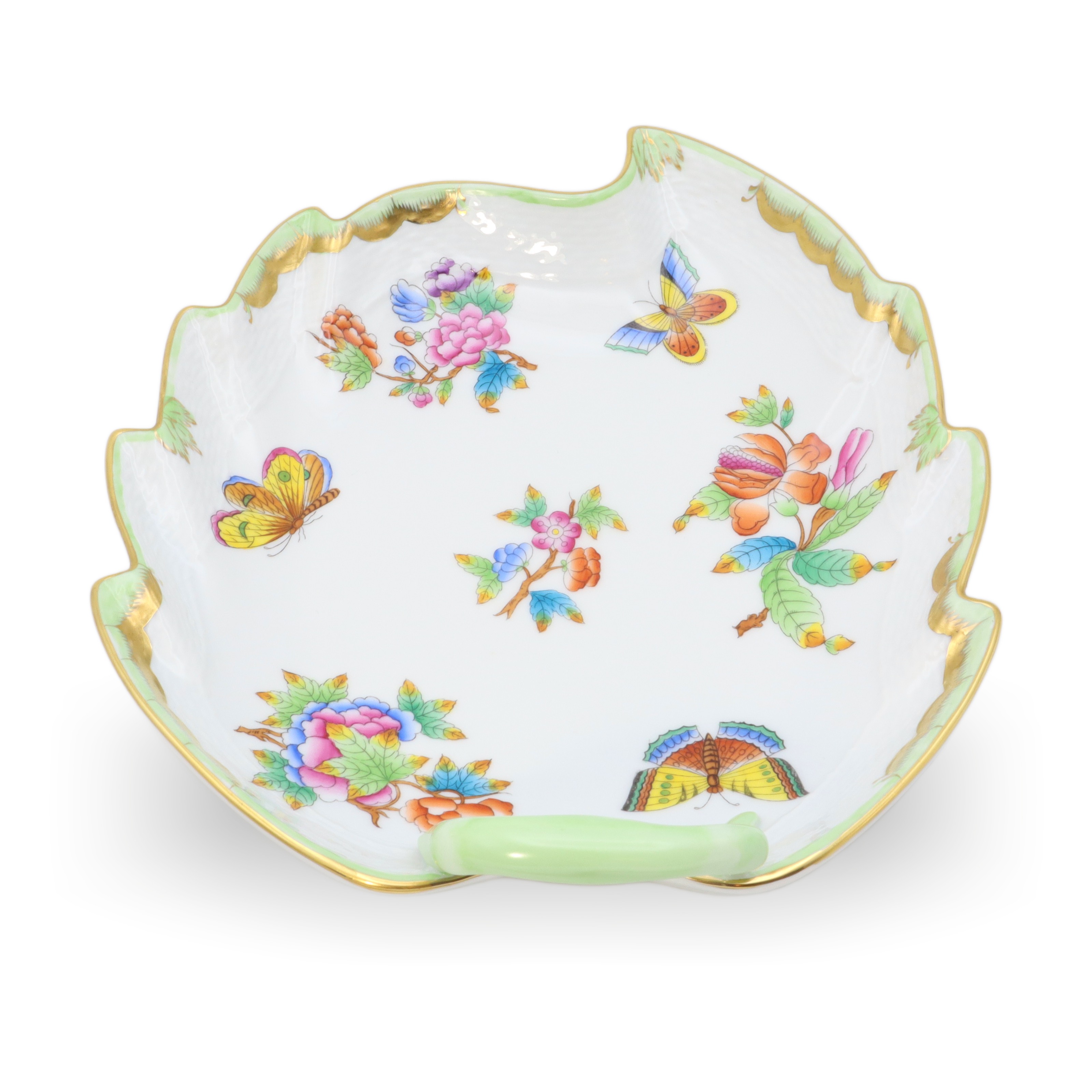 Herend Queen Victoria - Große Handbemalte Blatt-Schale - Porzellan - Dekorative Schale Thumbnail for Herend Queen Victoria - Große Handbemalte Blatt-Schale - Porzellan - Dekorative Schale