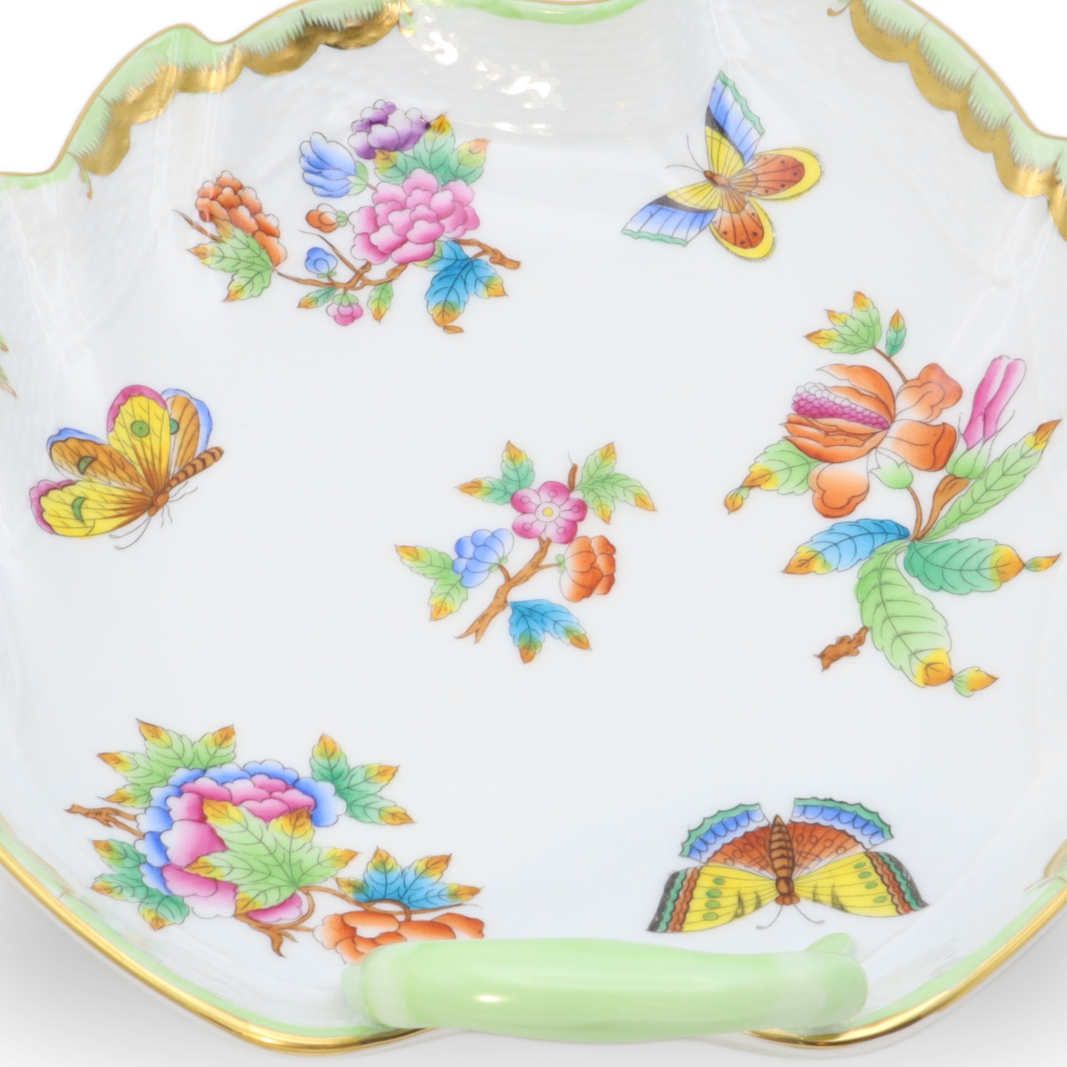 Herend Queen Victoria - Große Handbemalte Blatt-Schale - Porzellan - Dekorative Schale Thumbnail for Herend Queen Victoria - Große Handbemalte Blatt-Schale - Porzellan - Dekorative Schale