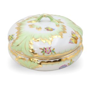 Herend Queen Victoria Große Schmuckschatulle - Porzellan - Handbemalt - Schmetterlingsmotiv