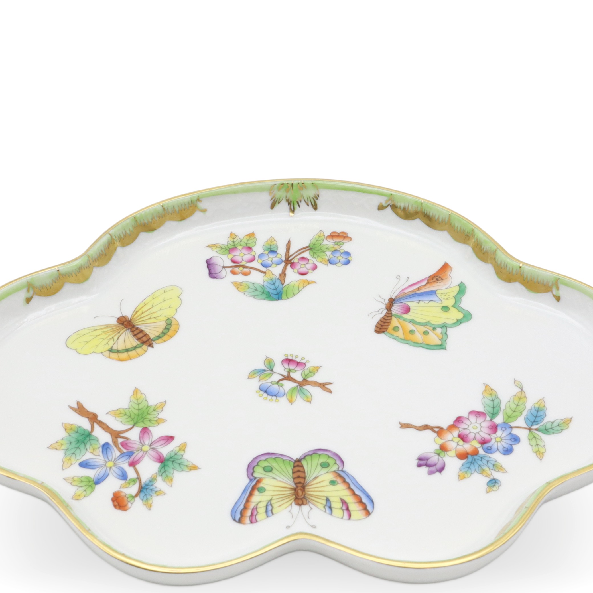 Herend Queen Victoria Geschwungenes Tablett - Handbemaltes Porzellan - Schmetterlingsmotiv - Ungarisches Fine China - Vintage Servierplatte Thumbnail for Herend Queen Victoria Geschwungenes Tablett - Handbemaltes Porzellan - Schmetterlingsmotiv - Ungarisches Fine China - Vintage Servierplatte
