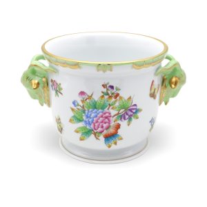 Herend Queen Victoria Vintage Cachepot - Widdergriffe - Sehr Seltener Porzellan Pflanztopf