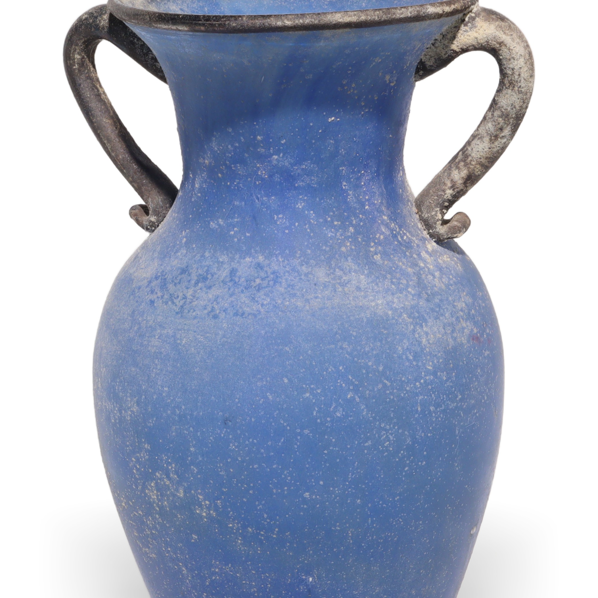 Murano Scavo Vase Blau - Italian Art Glass - Strukturierte Matte Oberfläche Thumbnail for Murano Scavo Vase Blau - Italian Art Glass - Strukturierte Matte Oberfläche