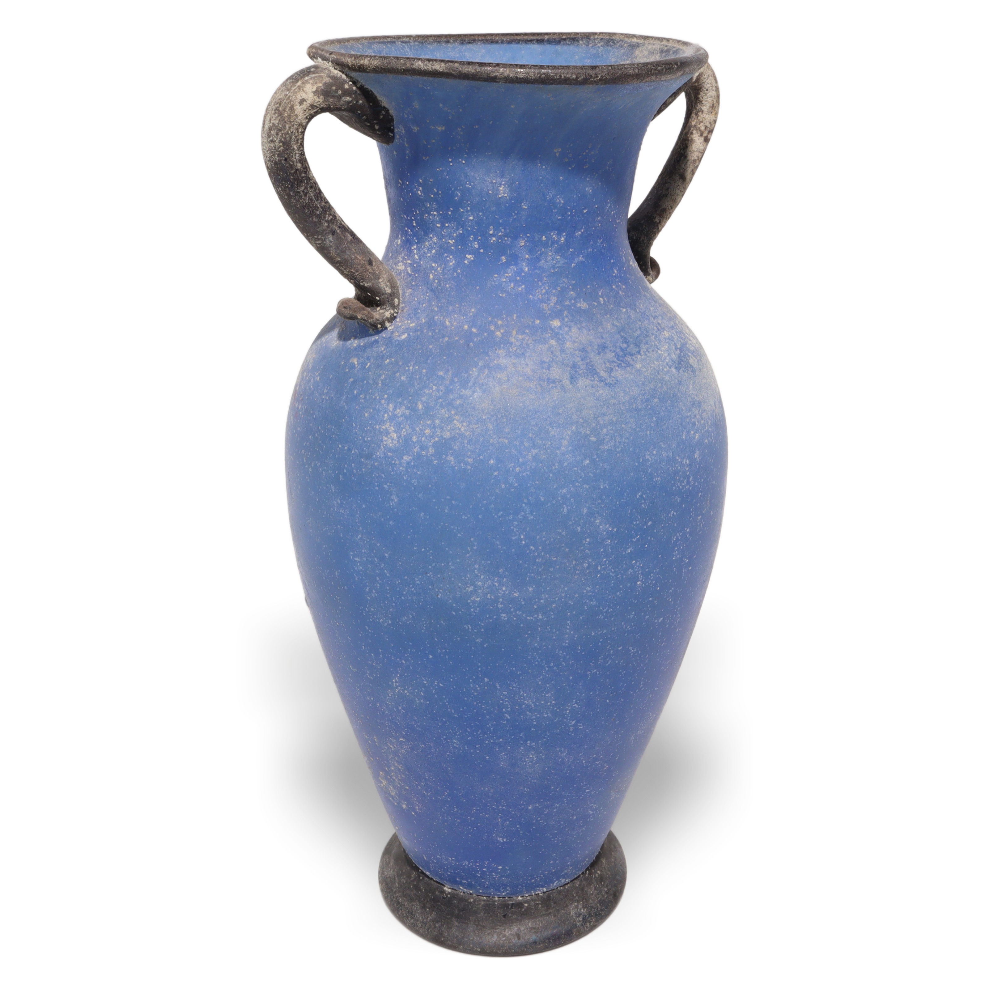 Murano Scavo Vase Blau - Italian Art Glass - Strukturierte Matte Oberfläche Thumbnail for Murano Scavo Vase Blau - Italian Art Glass - Strukturierte Matte Oberfläche