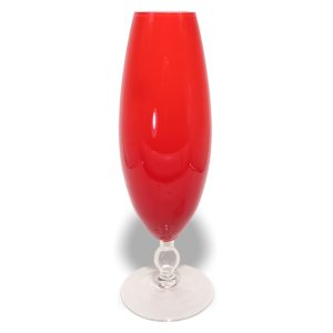 Rote Murano Vase - Handgeblasenes Glas - Italienische Vintage-Deko