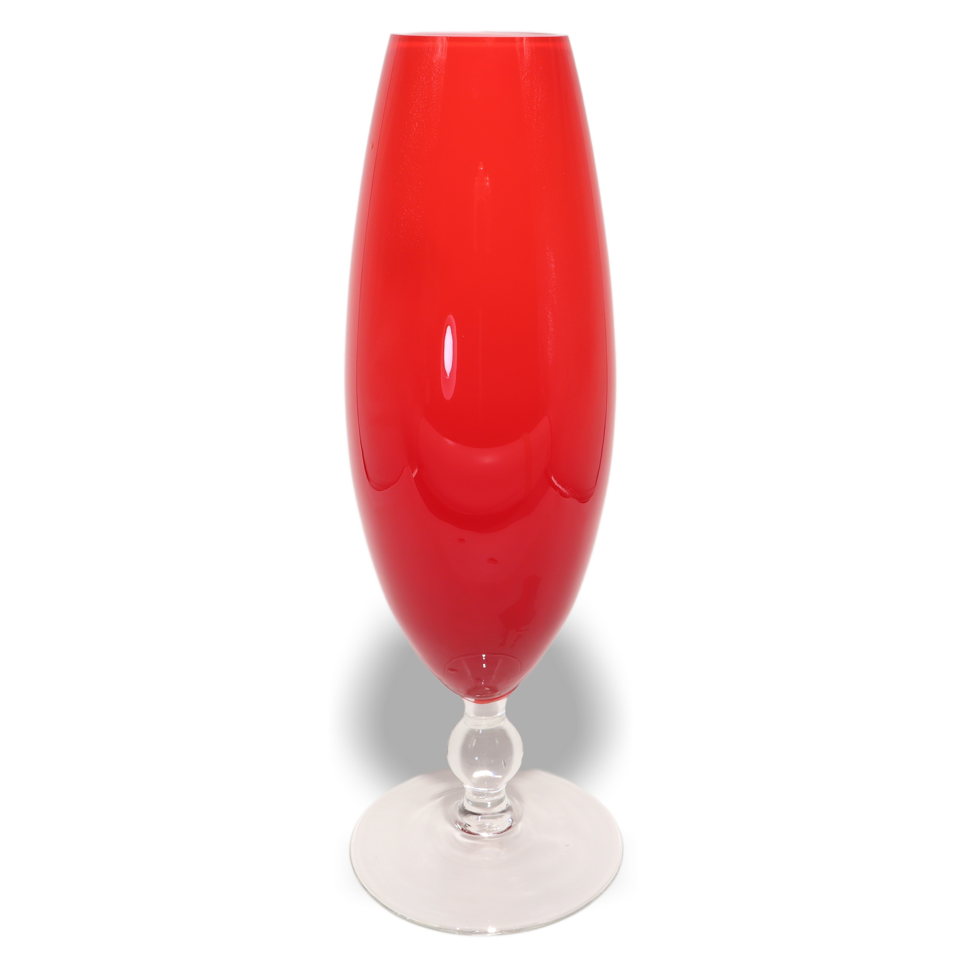 Rote Murano Vase - Handgeblasenes Glas - Italienische Vintage-Deko Rote Murano Vase - Handgeblasenes Glas - Italienische Vintage-Deko