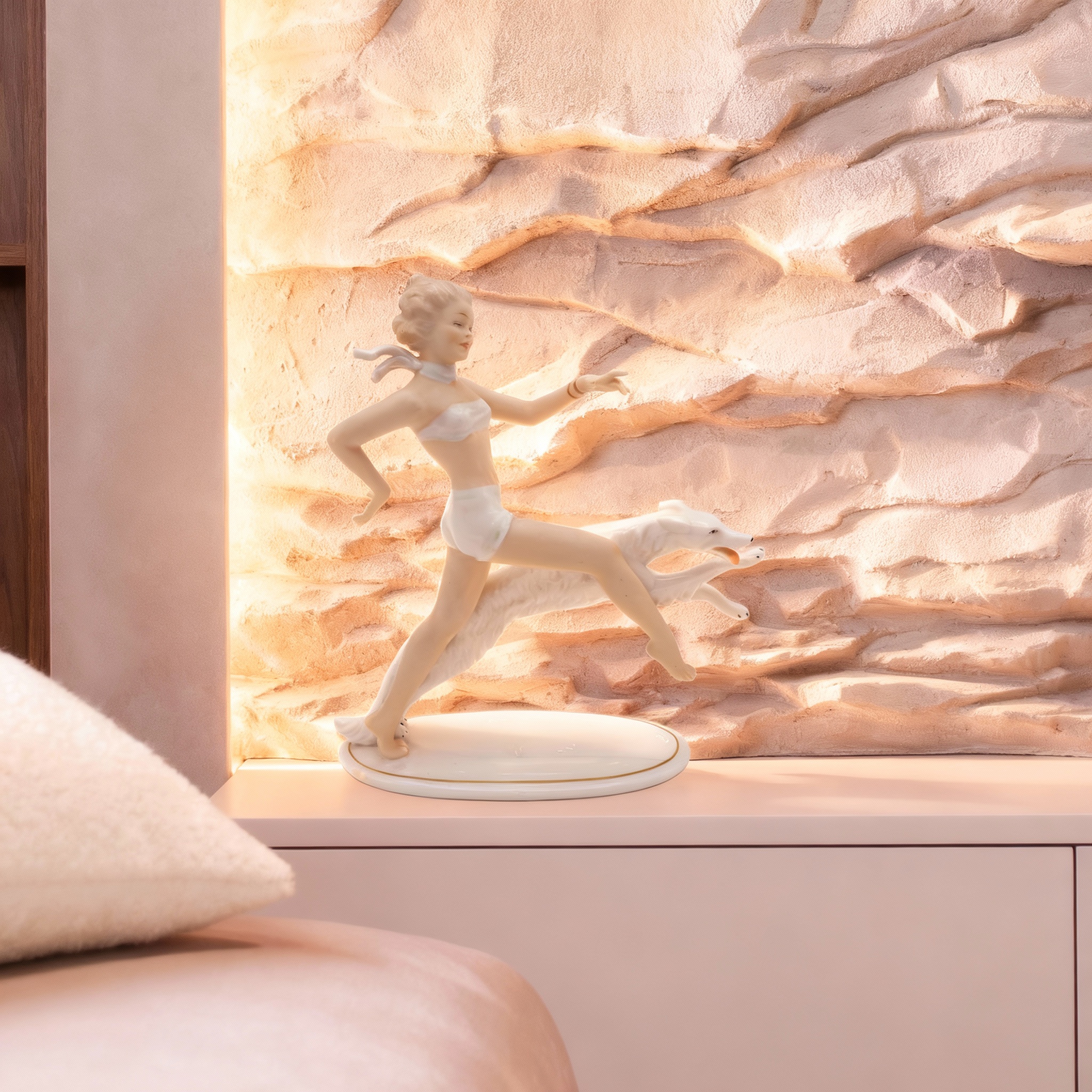 Wallendorf Dame - Laufend Mit Windhund - Porzellanfigur – Deutsche Porzellan Art Déco Statue Thumbnail for Wallendorf Dame - Laufend Mit Windhund - Porzellanfigur – Deutsche Porzellan Art Déco Statue