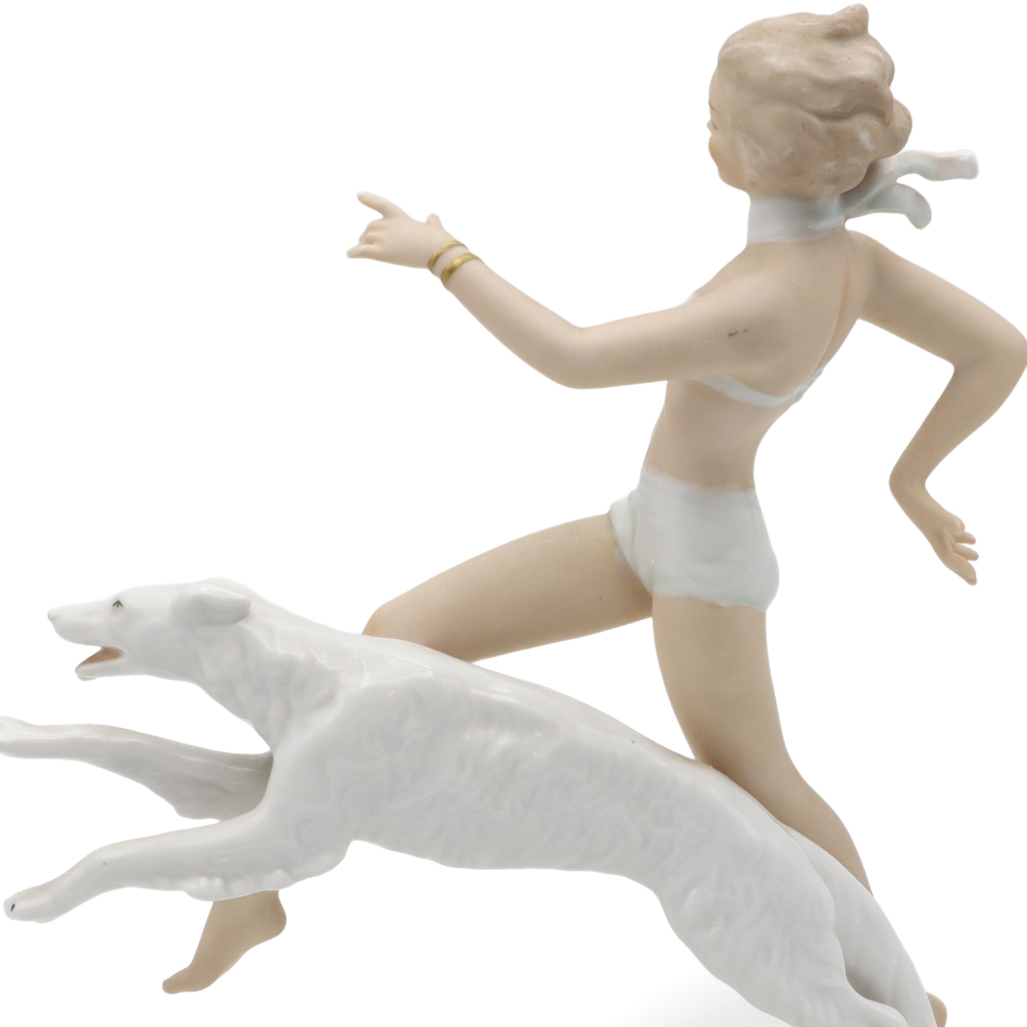Wallendorf Dame - Laufend Mit Windhund - Porzellanfigur – Deutsche Porzellan Art Déco Statue Thumbnail for Wallendorf Dame - Laufend Mit Windhund - Porzellanfigur – Deutsche Porzellan Art Déco Statue