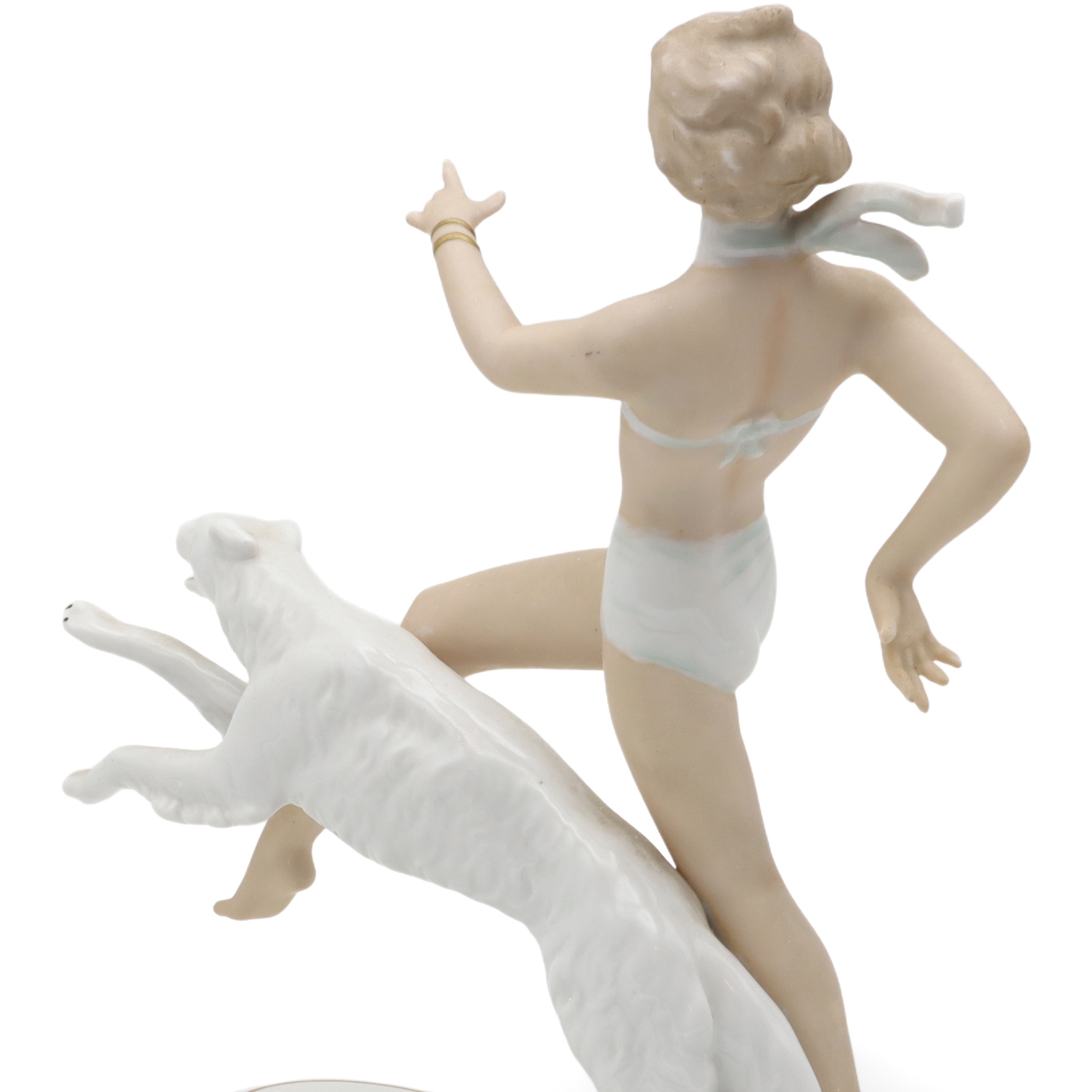 Wallendorf Dame - Laufend Mit Windhund - Porzellanfigur – Deutsche Porzellan Art Déco Statue Thumbnail for Wallendorf Dame - Laufend Mit Windhund - Porzellanfigur – Deutsche Porzellan Art Déco Statue