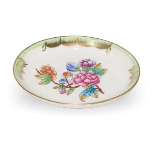 Herend Queen Victoria - Kleine Schmuckablage - Porzellanschale - Handbemalte Schmetterlinge Und Florale Motive